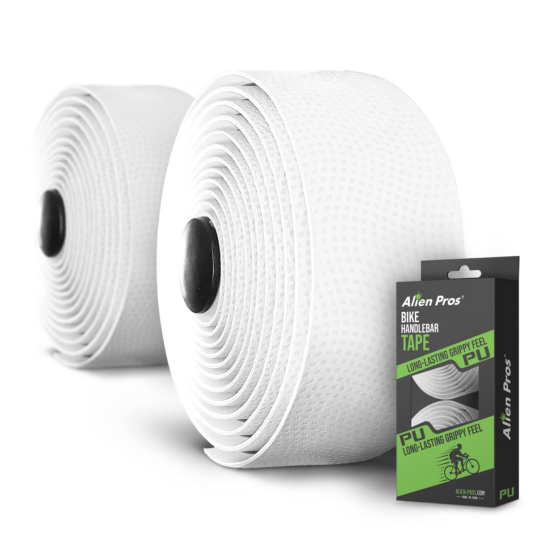 ALIEN PROS Bike Handlebar Tape PU (2-Pack) - Black, Red, White, Pink, Blue - Non-Slip Cycling Handlebar Wrap for Enhanced Grip & Comfort - Perfect for Road Bikes, Mountain Bikes & Commuting