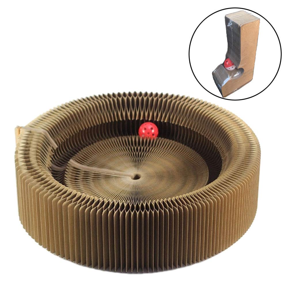 Oncpcare Creative Loop Cat Scratcher & Accordion Cat Bed - Interactive Scratching Pad & Lounge for Kitties - Durable Cat Toys for Resting, Playing & Stress Relief - Perfect for Small Spaces & Multi-Cat Homes