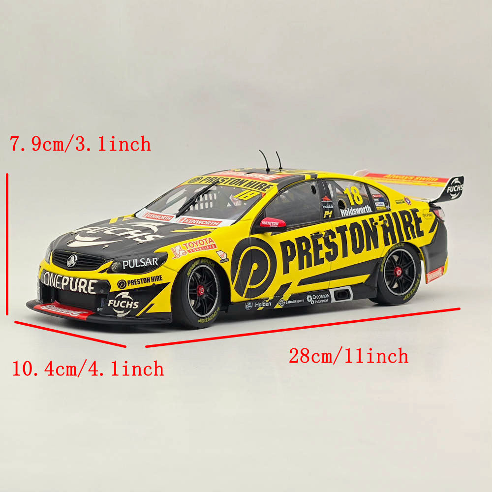 APEX 1/18 Scale Holden VF Commodore PRESTON HIRE RACING #18 LEE HOLDSWORTH 2017 AD80707 Diecast Model Car - Limited Edition Collectible for Racing Fans & Display