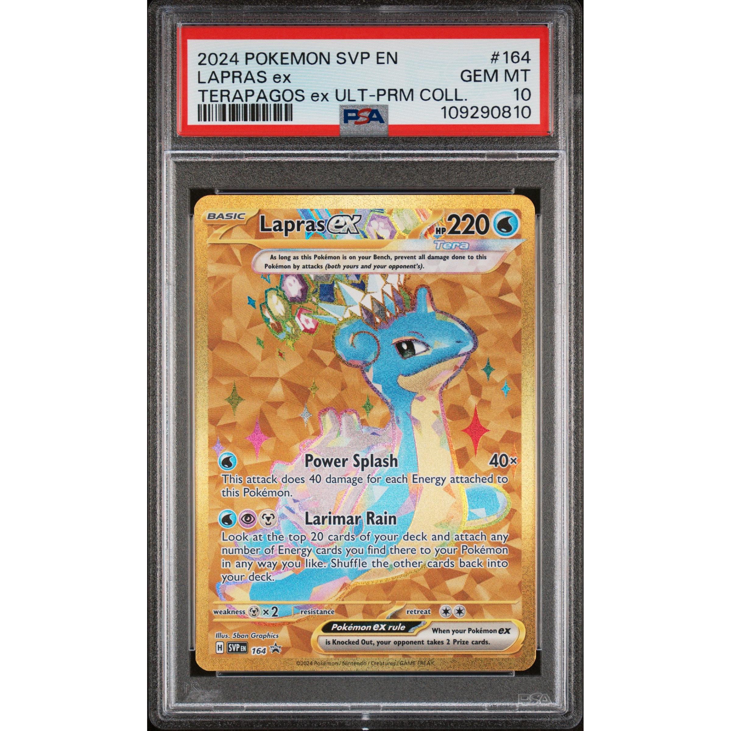 2024 Pokemon Scarlet Violet Promo Lapras EX Ultra Premium Collection SVP164 PSA 10 - Rare Trading Card for Collectors & Competitive Players - Perfect for Pokemon TCG Battles, Gifts & Investment