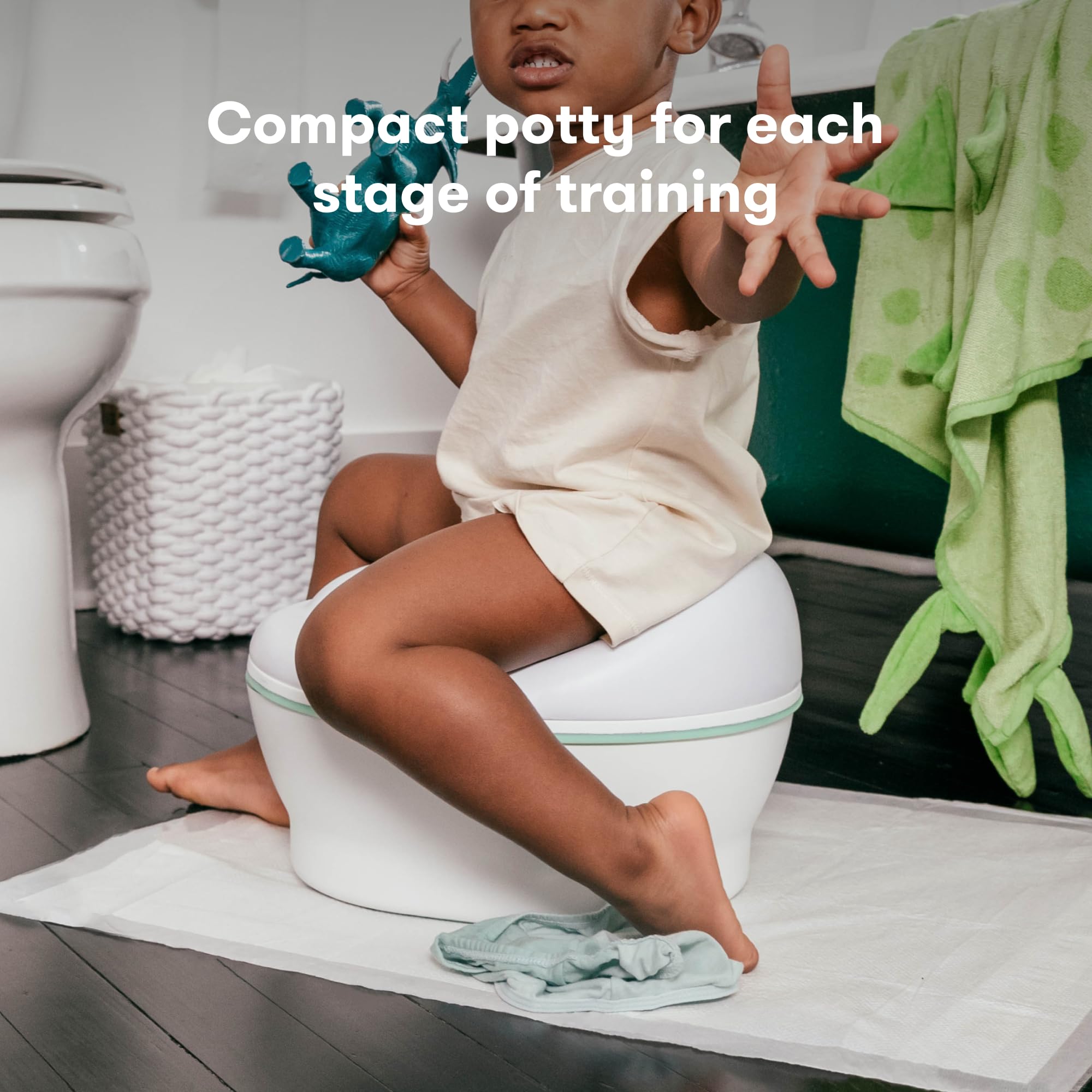 Frida Baby 3-in-1 Grow-With-Me Toddler Potty Training Toilet | Convertible Potty Seat, Toilet Topper & Step Stool | Easy Clean Baby Potty Trainer for Boys & Girls | Perfect for Home, Daycare & Travel Use