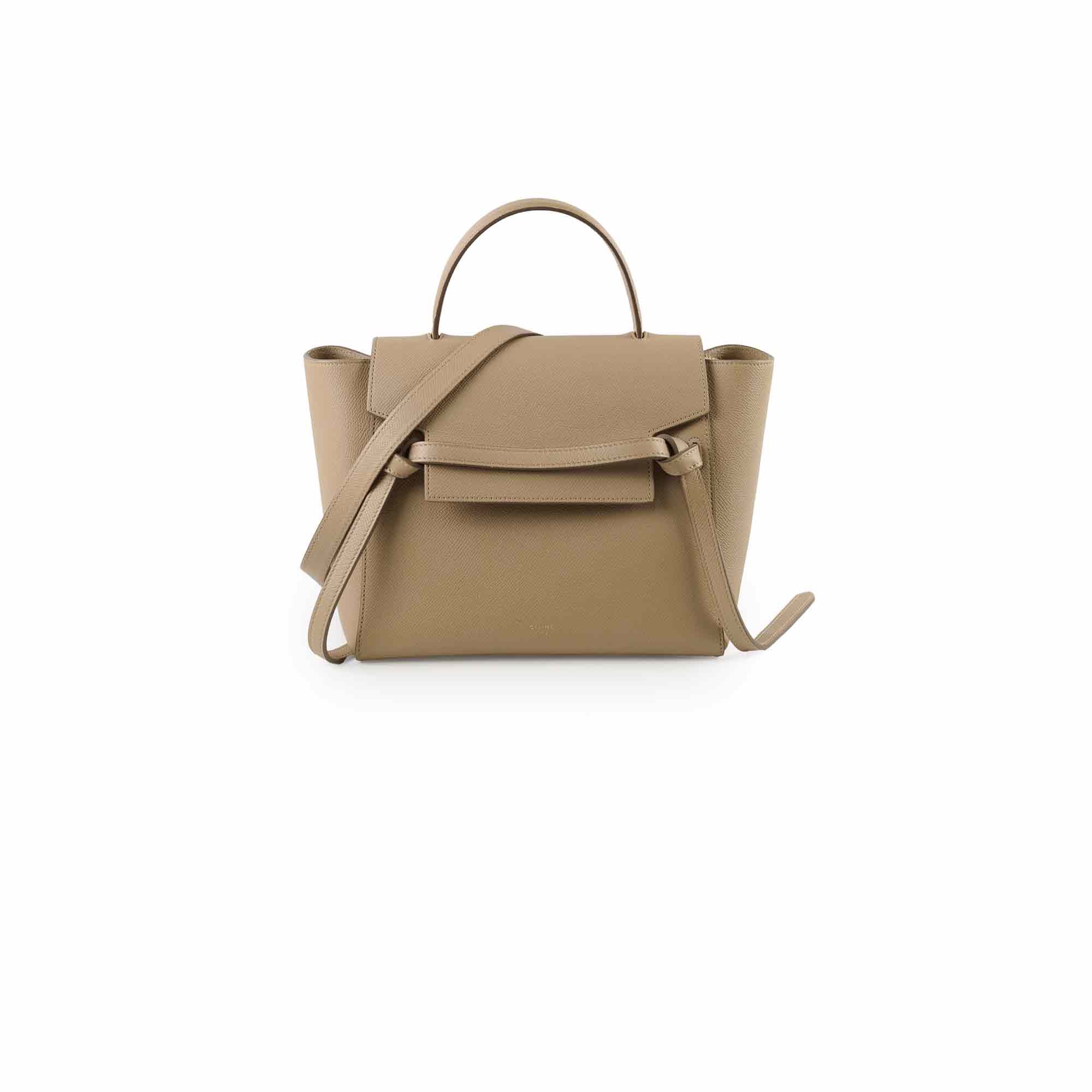 Celine Nano Grained Calfskin Belt Bag in Taupe - Stylish Crossbody Purse for Women, Perfect for Everyday Use, Travel & Fashion Accessories