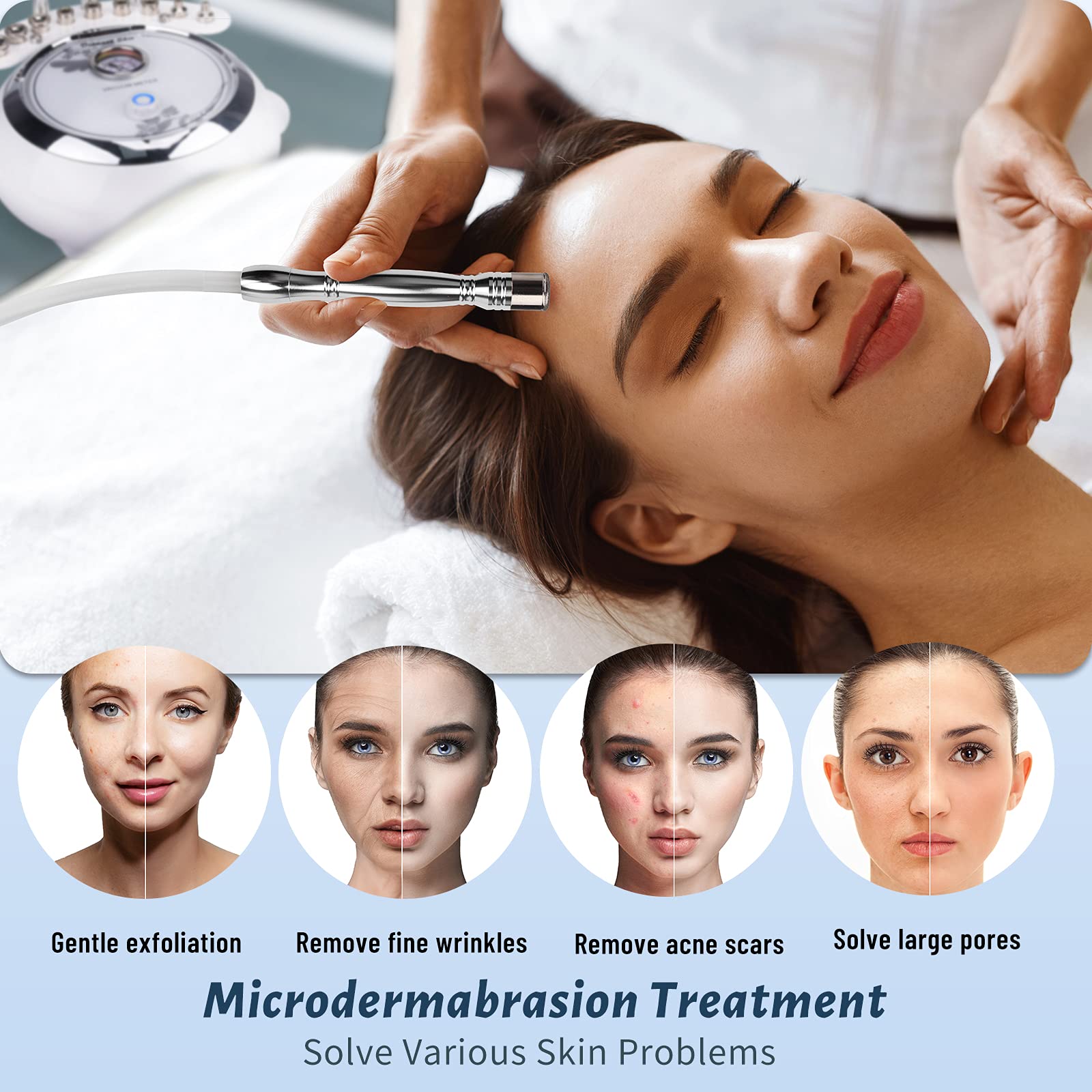 Professional 3-in-1 Diamond Microdermabrasion Machine with 65-68cmHg Suction Power | Yofuly Facial Skin Care Equipment for Blackhead Removal, Wrinkles & Acne Treatment | Perfect for Spa, Salon & Home Skincare Routine