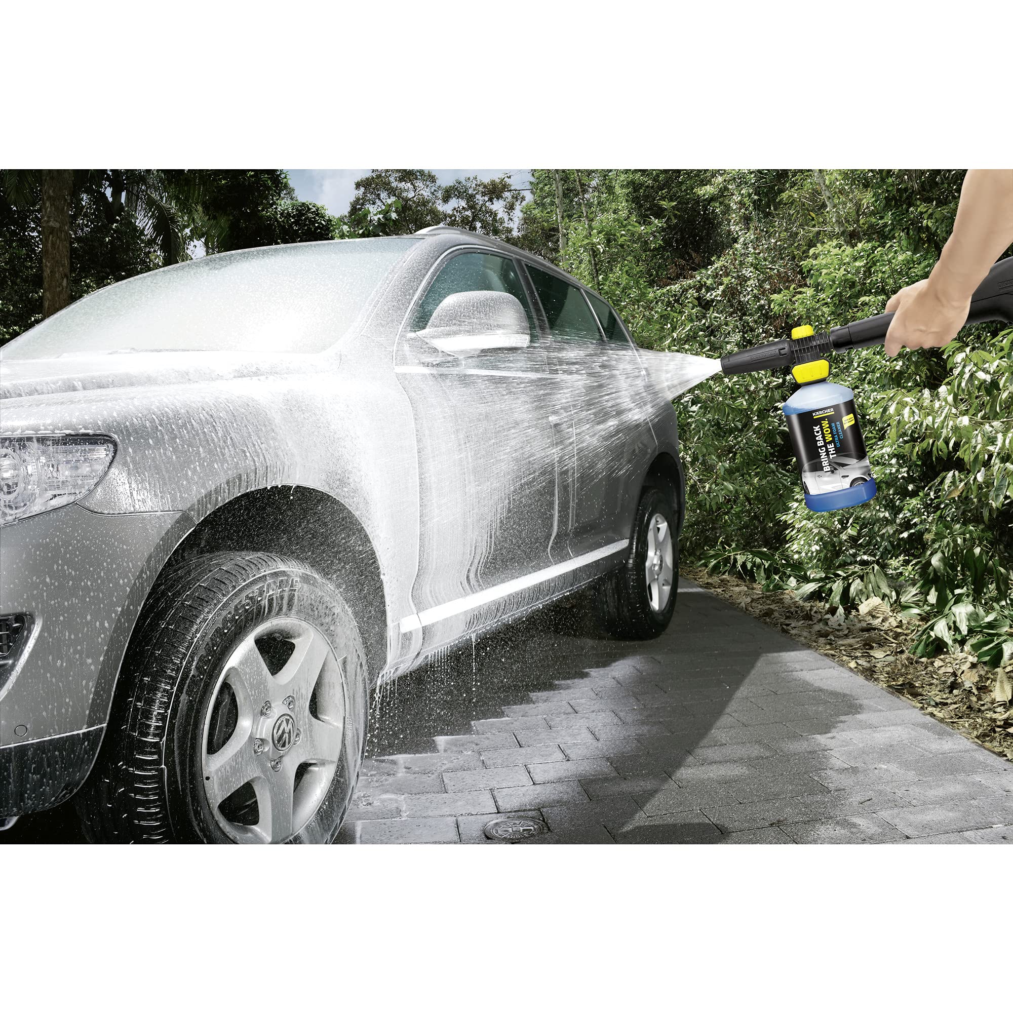 Karcher 1L Ultra Foam Cleaner - Plug & Clean Pressure Washer Detergent for Cars, Driveways & Patios - Heavy Duty Foaming Soap for Deep Cleaning