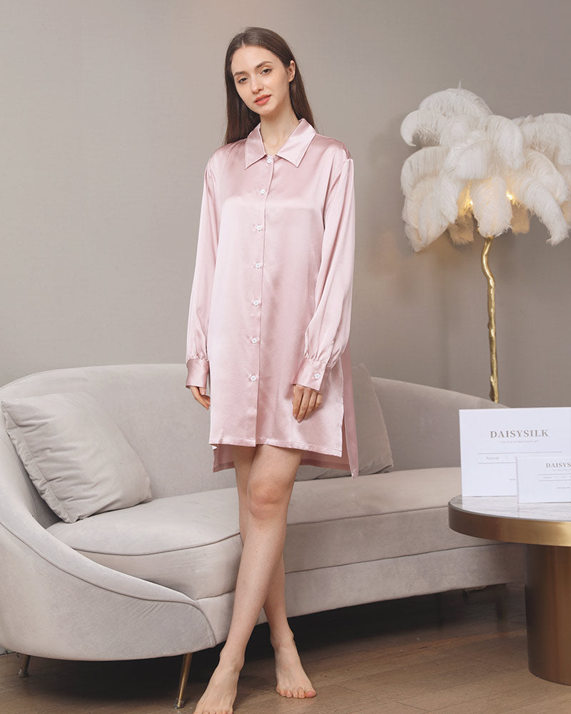 Women's Irregular Silk Shirt Dress - Elegant Boho Chic Blouse Dress for Casual & Evening Wear | Perfect for Date Nights, Office Outfits & Summer Vacations