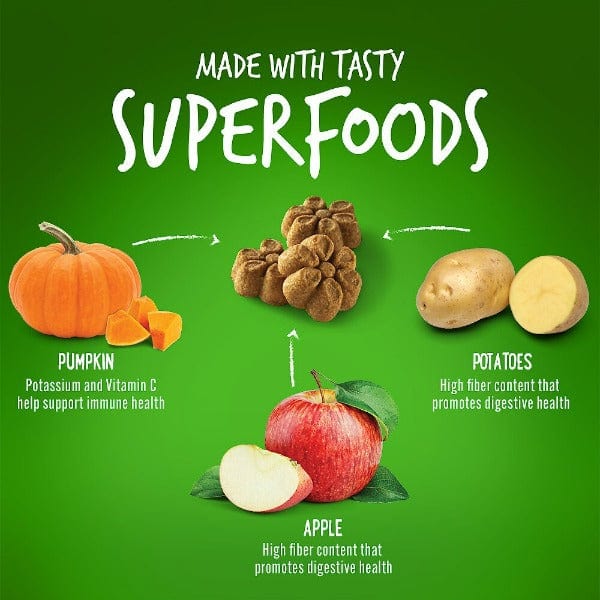 Fruitables Baked Pumpkin & Apple Dog Treats - Healthy Natural Snacks for Small & Large Dogs - Perfect for Training Rewards & Daily Treats