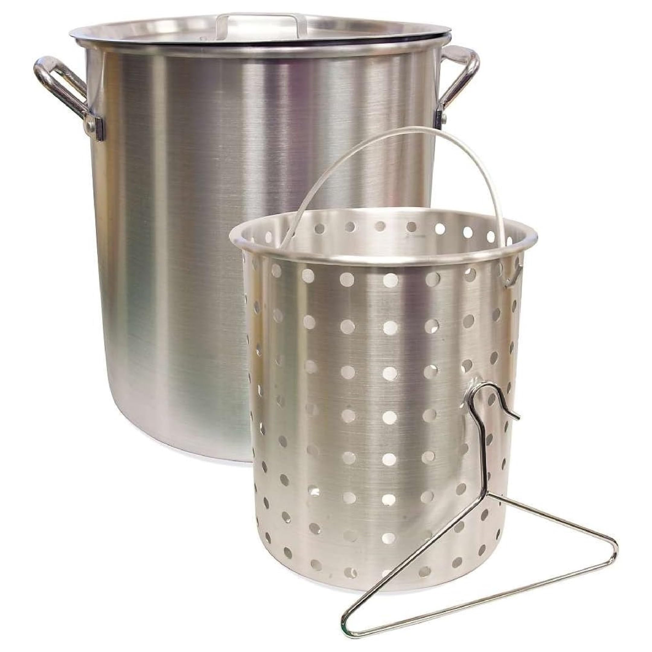 Camp Chef 24 Quart Aluminum Pot & Basket Set with Lid, Removal Hook - Ideal for Boiling, Simmering, Steaming - Easy to Clean Cooking Pot - Perfect for Camping, Outdoor Cooking & Large Family Meals