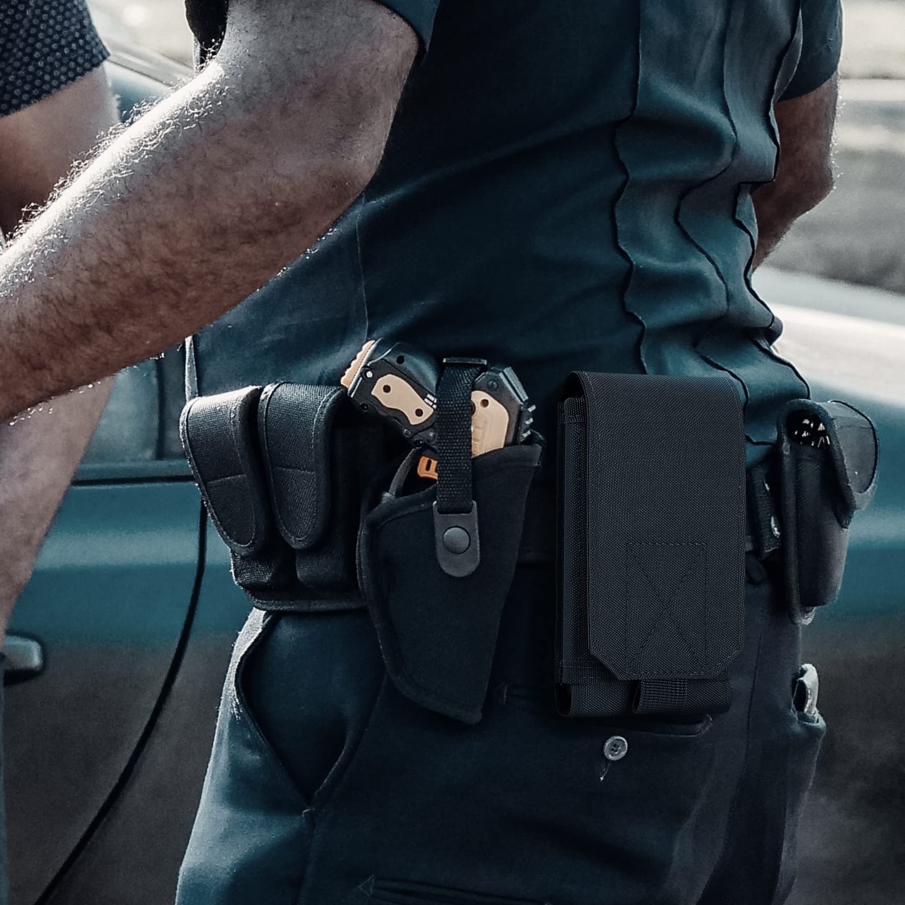 IronSeals 2 Pack Tactical MOLLE Phone Holster Pouch - Universal Waist Belt Bag for iPhone 16 Pro Max/16 Pro/15 Pro Max/14 Pro Max & Samsung Galaxy S24/S23/S22/S21 (Large Size) - Perfect for Hiking, Camping & Outdoor Activities