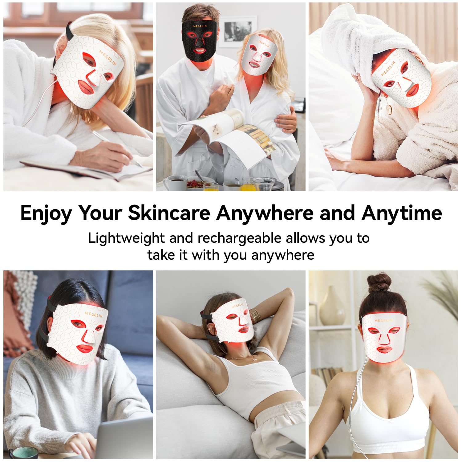 Red Light Therapy Mask for Face & Neck with Free Gel - Anti-Aging Skin Care Device for Wrinkle Reduction & Collagen Boost - Perfect for Home Spa & Skincare Routine