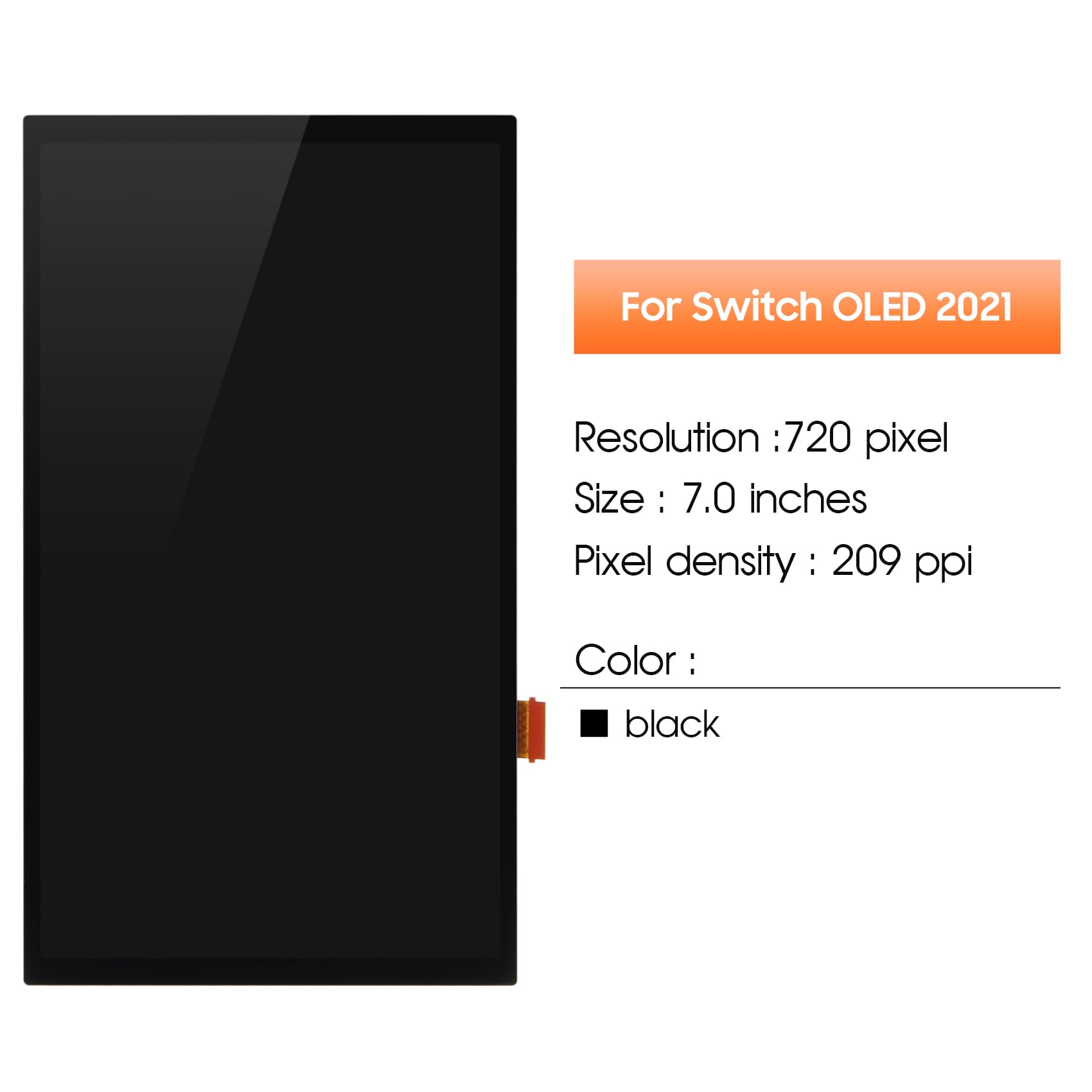 Original OLED Screen Replacement for Nintendo Switch OLED 2021 Model - High-Quality LCD Display Repair Part (Black) - Perfect for DIY Console Repair & Screen Upgrades