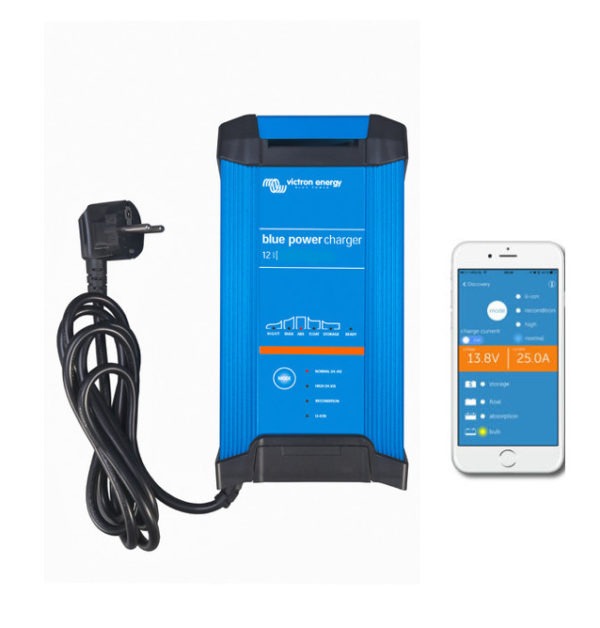 Victron Energy Blue Smart IP22 12V/30A Battery Charger with Bluetooth - 230V CEE 7/7 Plug | Perfect for Marine, RV, and Off-Grid Power Systems | Model BPC123047002