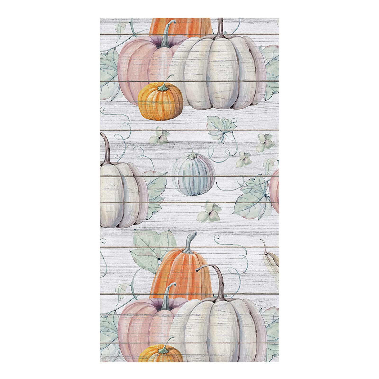 Premium Cotton Kitchen Towels Set - 16x28 Inches Soft Absorbent Dish Cloths, Tea Towels & Hand Towels (1 Pack) - Thanksgiving Fall Harvest Pumpkin Watercolor Design - Perfect for Drying Dishes, Bar Use & Home Decor
