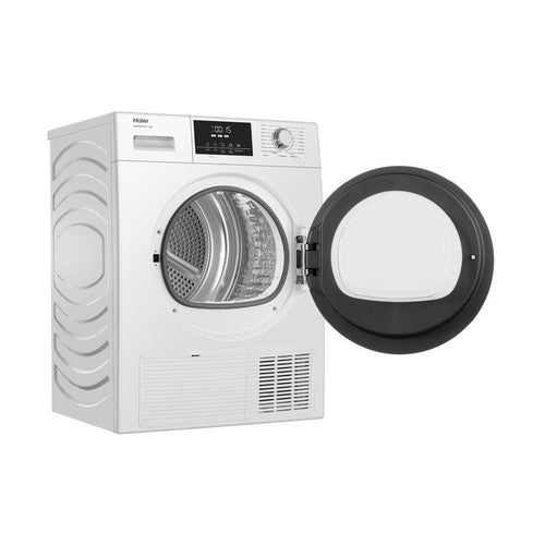 Haier 8kg Heat Pump Dryer - Energy Efficient, White (HDHP80E1) for Laundry Room & Small Spaces