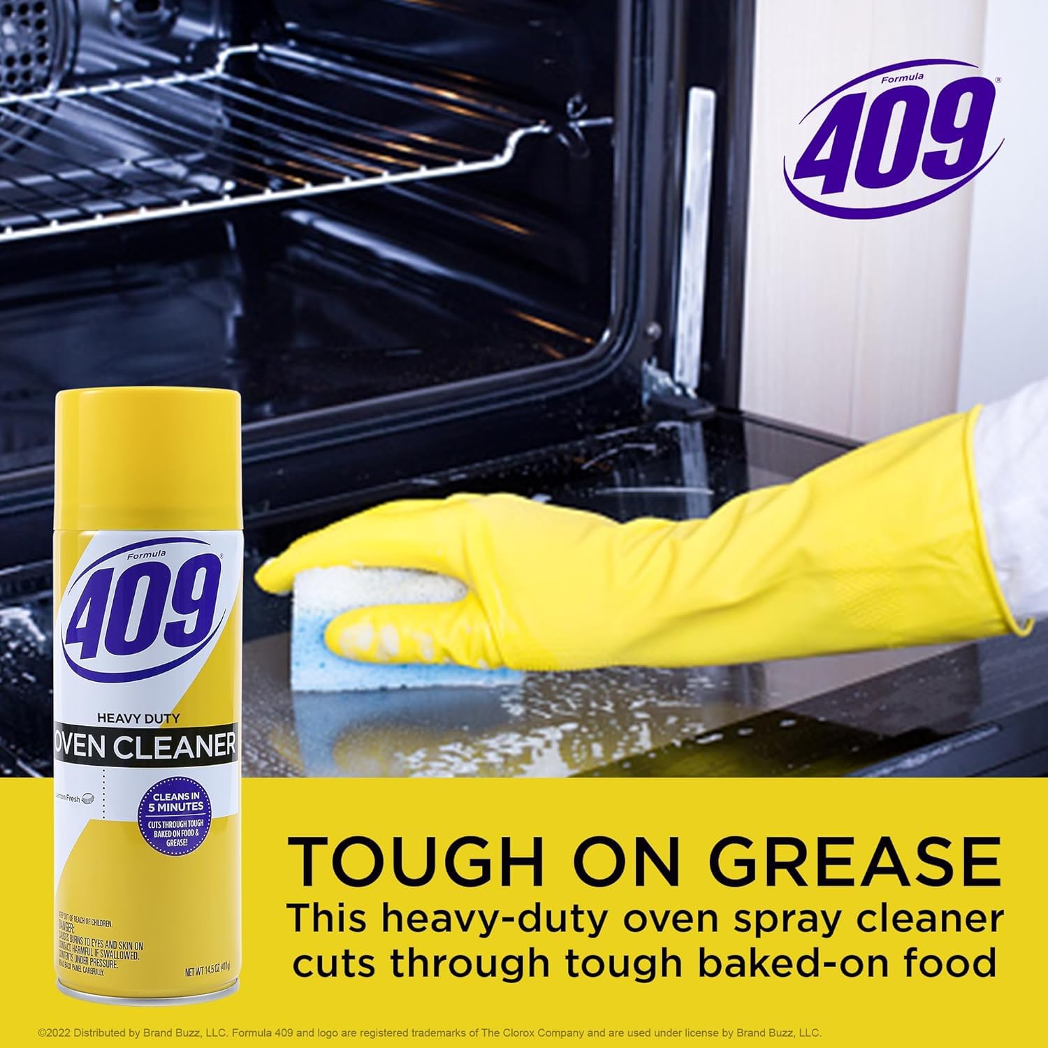 409 Heavy Duty Spray-On Oven Cleaner - Powerful Lemon Scent Degreaser for Stoves, Grills & Kitchen Appliances (14.5 Oz) | Cuts Through Tough Grease Instantly | Ideal for Oven Racks, Stovetops, BBQ Grills & Burnt-On Food Residue