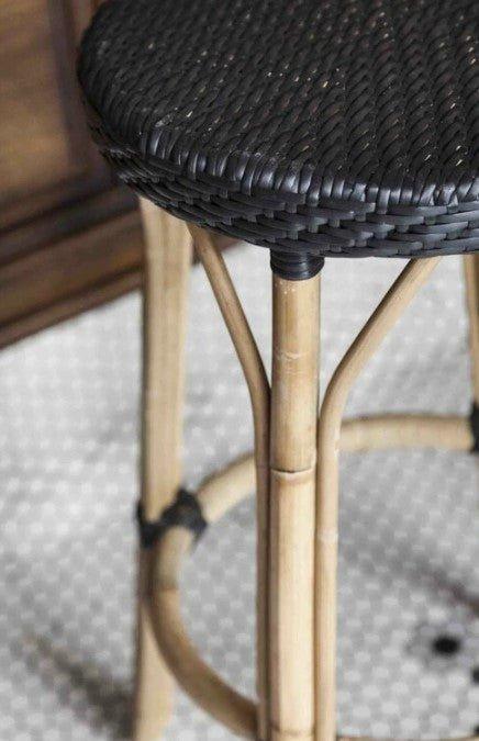 Backless Bistro Style Woven Counter Stool - Modern Kitchen & Bar Height Stool with Durable Wicker Seat - Available in Multiple Colors for Dining, Kitchen Island & Outdoor Patio Use