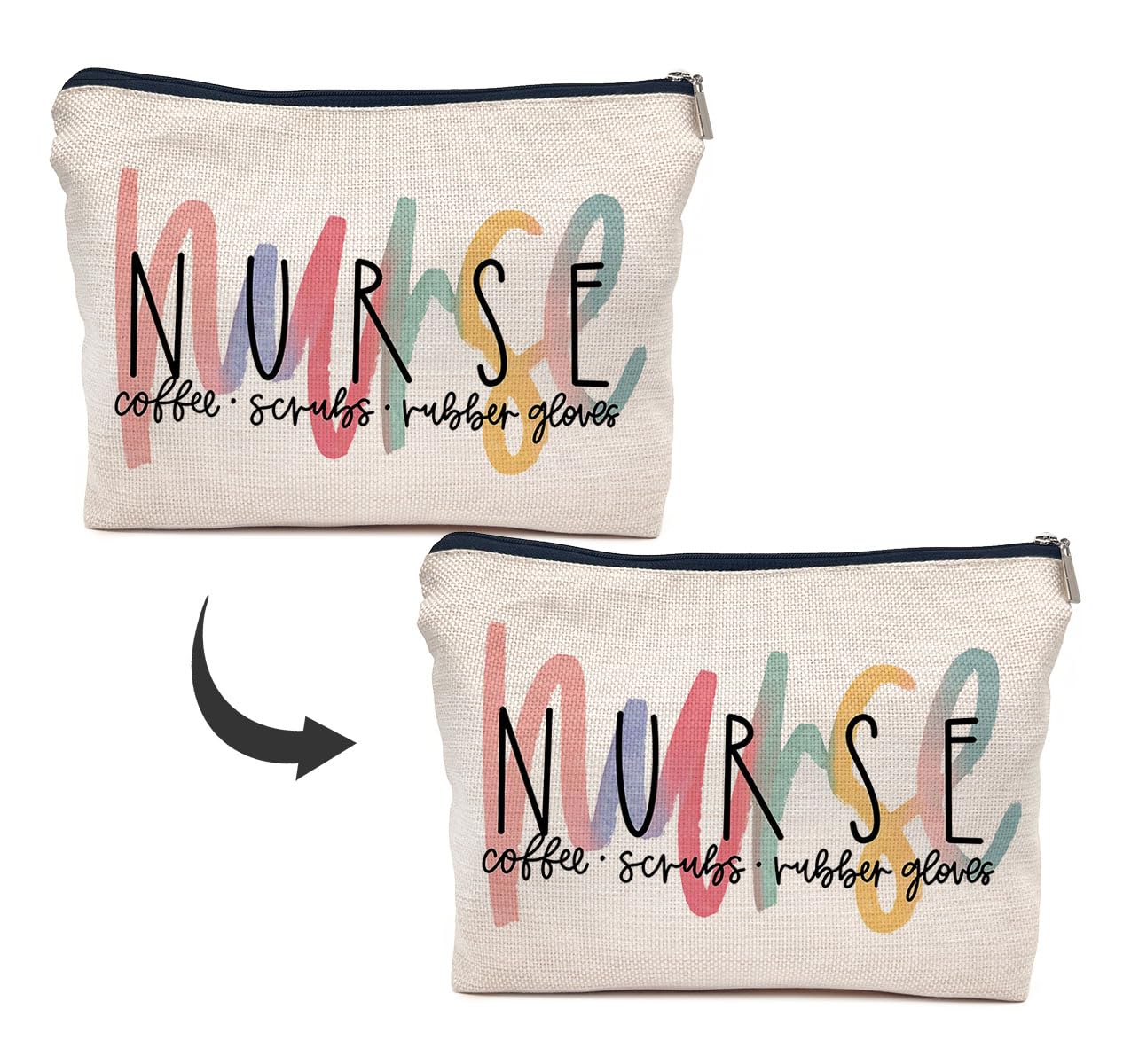 Nurse Makeup Bag for Women - Large Travel Cosmetic Organizer with Zipper, Perfect Toiletry Pouch for Nurses & Healthcare Workers | Great Nurse Appreciation Gift for Work, Hospital & Travel Use