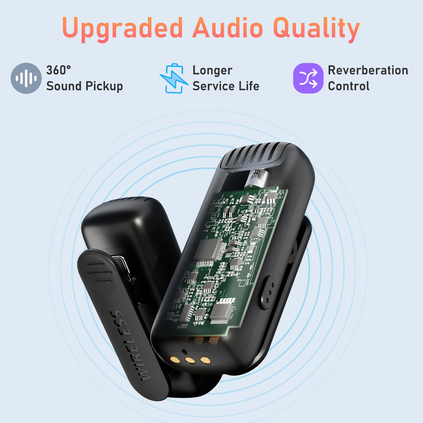 Wireless Lavalier Microphone for iPhone iPad 14 13 12 11 Pro Max - Noise Cancelling Clip-on Mic with Charging Case for YouTube Videos, Live Streaming, Podcasts, TikTok & Vlogging - Perfect for Interviews, Gaming, and Content Creation