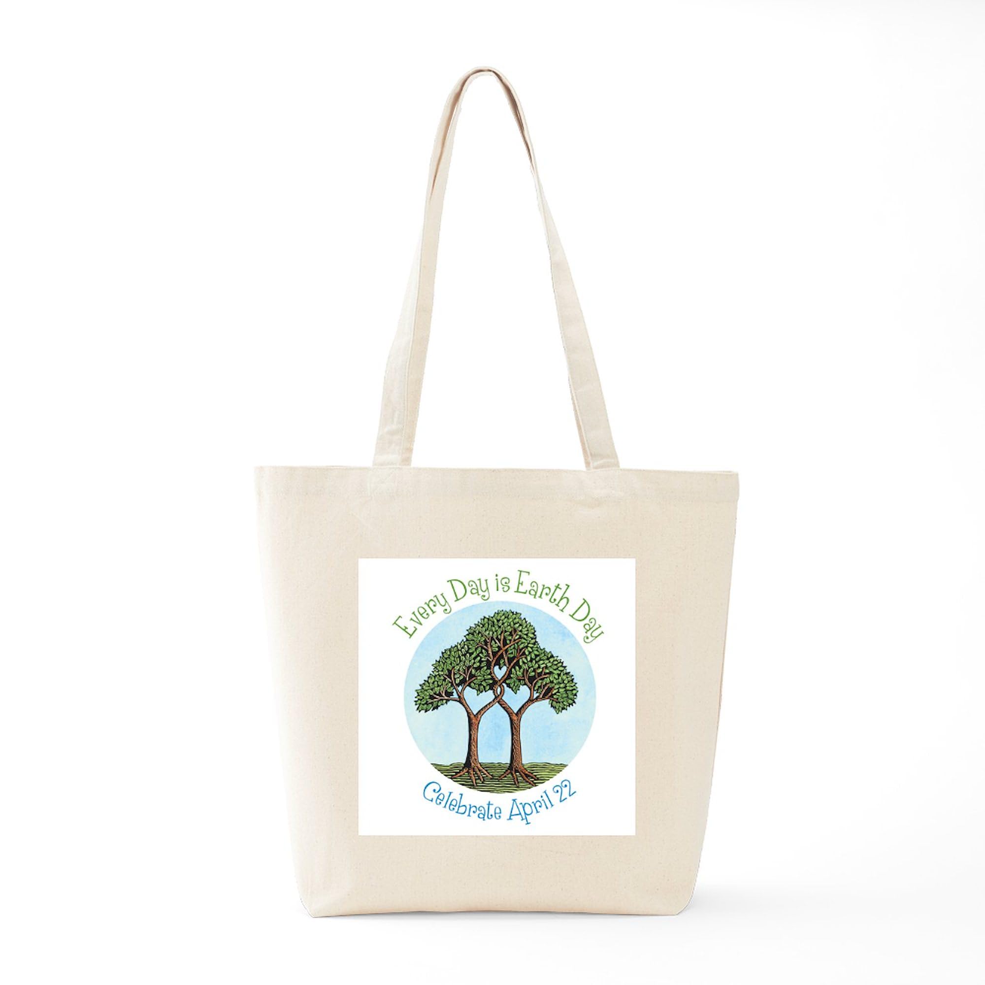 Eco-Friendly Earth Day Tree Canvas Tote Bag - Reusable Natural Shopping Bag for Groceries, Beach & Daily Use | Sustainable Cotton Carry All for Work, School & Travel