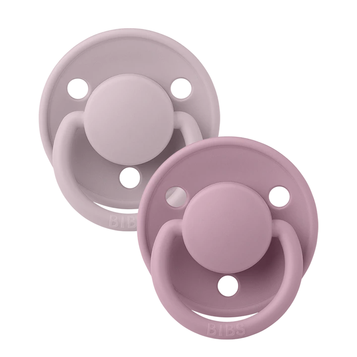 BIBS Round De Lux Silicone Pacifiers 2-Pack for Babies 0-3 Years | Soft Orthodontic Soothers for Newborns & Toddlers | Perfect for Daycare, Travel & Sleep Comfort