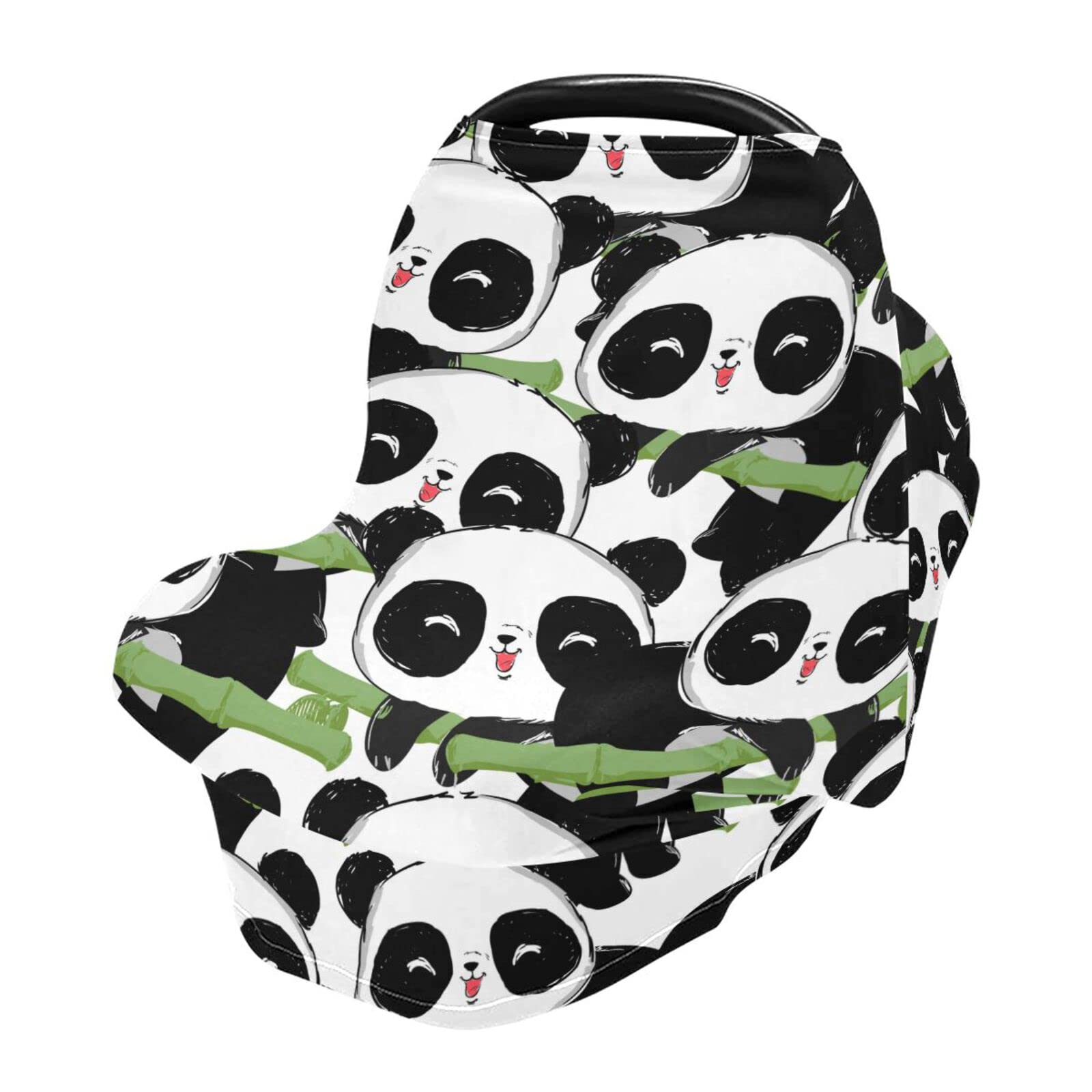 Soft Breathable Nursing Cover & Baby Car Seat Canopy - Cute Panda Forest Animal Design for Breastfeeding, Stroller & Infant Car Seat Cover - Perfect for Boys & Girls - Ideal for On-the-Go Moms, Outdoor Feeding & Baby Protection