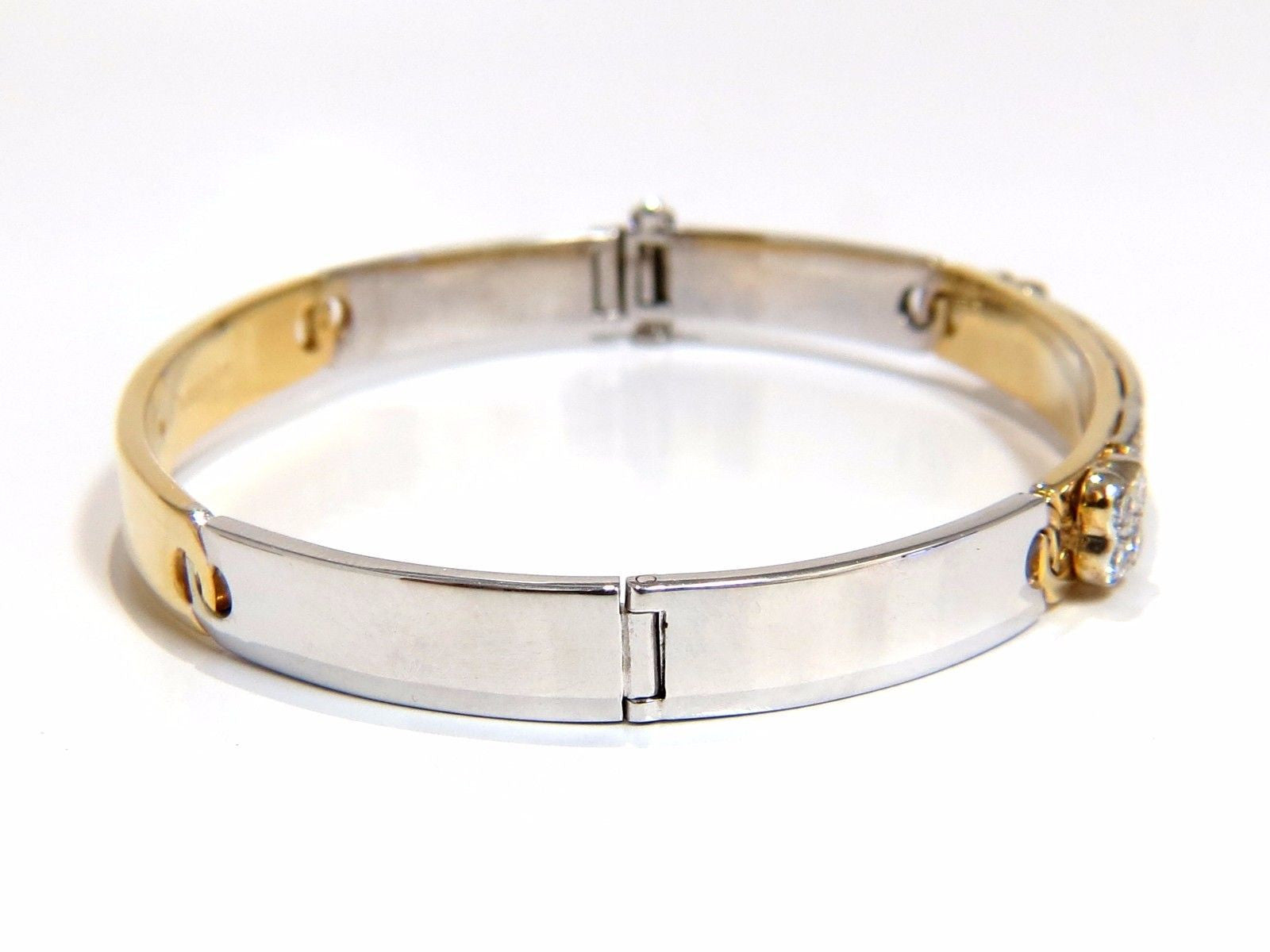 18Kt Two-Toned Designer Bangle Bracelet with 1.50ct Natural Diamonds | Luxury Jewelry for Women | Perfect for Weddings, Parties & Special Occasions