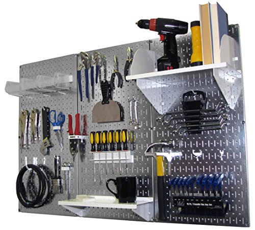 Metallic Pegboard with White Accessories