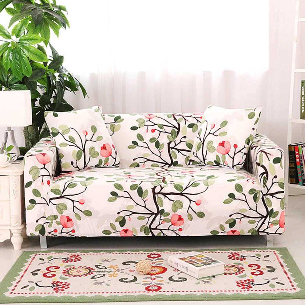 Elastic Furniture Protector Slipcover - Non-Slip Couch Cover for U-Shaped Sectional Sofa (4 Seater, 92x18 Inch) | All-Season Stretchable Sofa Protector for Living Room, Home Decor & Pet Protection