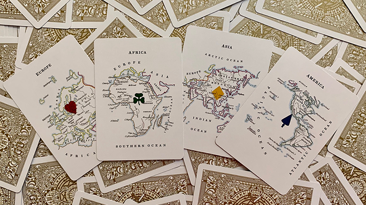 Premium Geographical Hodges Playing Cards - Unique World Map Design for Poker, Magic Tricks & Collectors - Perfect for Game Nights, Travel & Gifts