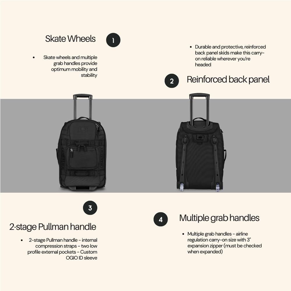OGIO Layover Travel Bag - Durable Carry-On Luggage for Business & Leisure Trips - Perfect for Airplane, Train & Road Travel