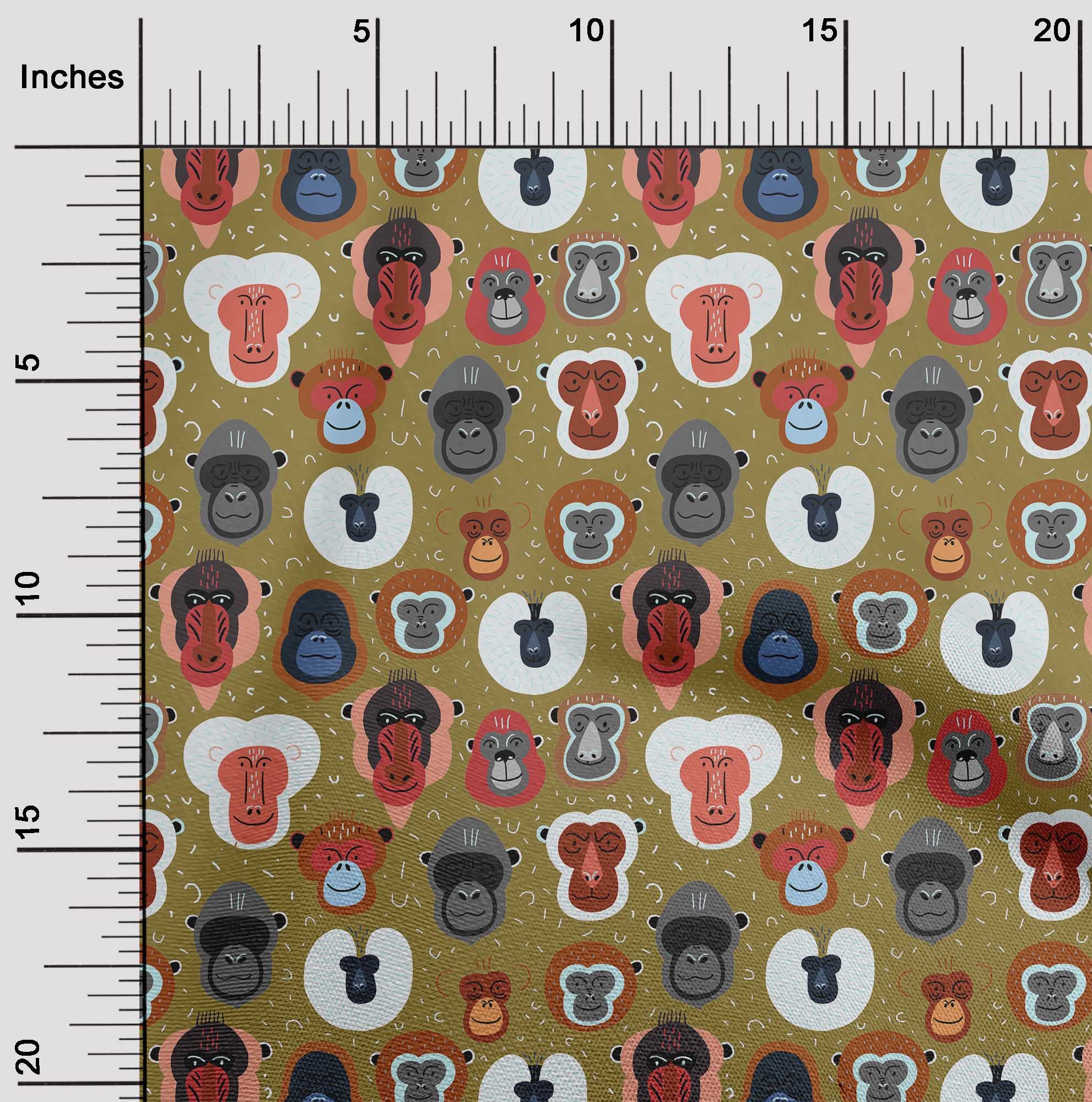 oneOone Polyester Spandex Dark Olive Green Fabric - 56 Inch Wide Kids Animal Print Quilting & Sewing Material by The Yard | Perfect for DIY Crafts, Children's Clothing, and Home Decor Projects