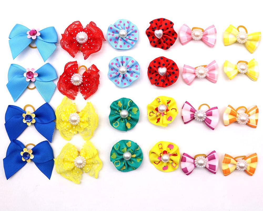 Dog Hair Bows & Clips 20PCS - Pet Hair Accessories for Dogs & Cats