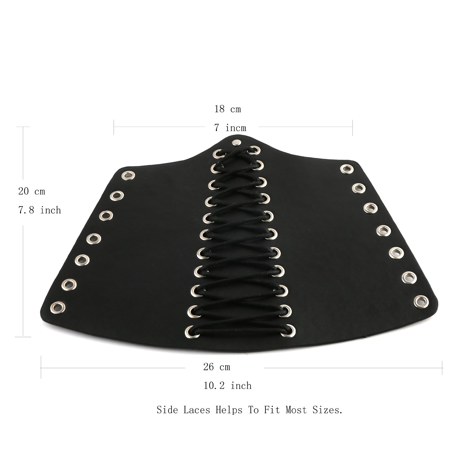 HZMAN 2 Pack Unisex Faux Leather Gauntlet Wristbands - Wide Bracer Arm Armor Cuffs for Cosplay, Renaissance Fairs & Gothic Fashion Accessories
