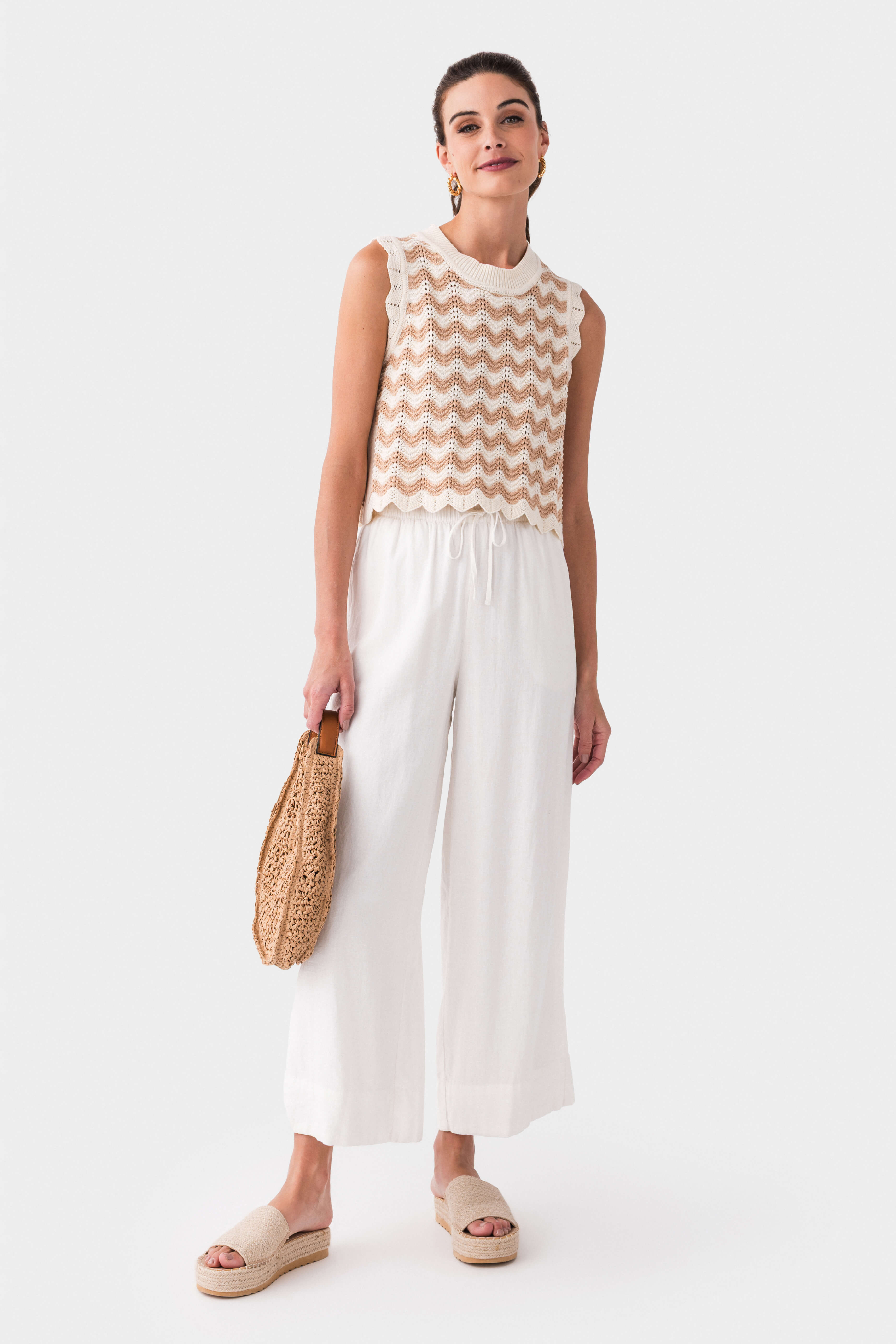 Miou Muse Color Combo Crochet Top for Women - Stylish Summer Boho Blouse, Beach Cover Up, Festival Outfit, Date Night Shirt