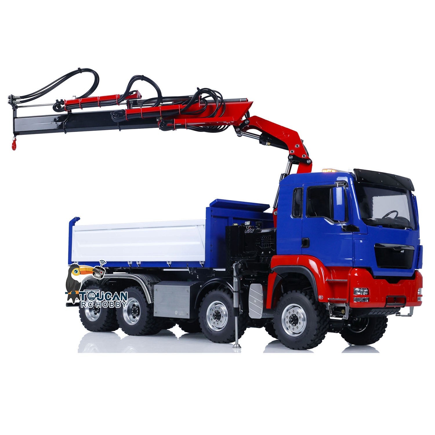 1/14 LESU 8X8 RC Hydraulic Crane Dump Truck - Remote Control Construction Vehicle with Ready-to-Run Tipper & Painted Body - DIY Hobby Model for Kids & Adults - Perfect for Construction Play, Collecting & STEM Learning