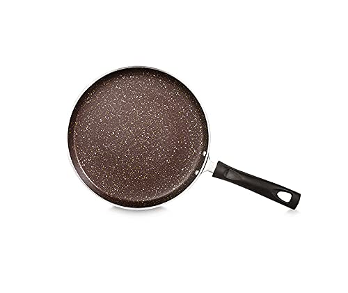 Non Stick Dosa Pan or Roti Tawa - 11.2 Inch Round Griddle for Indian Cooking, 2.6mm Thick Aluminum Base, Black - Perfect for Making Dosas, Rotis, Pancakes & More in Home Kitchen