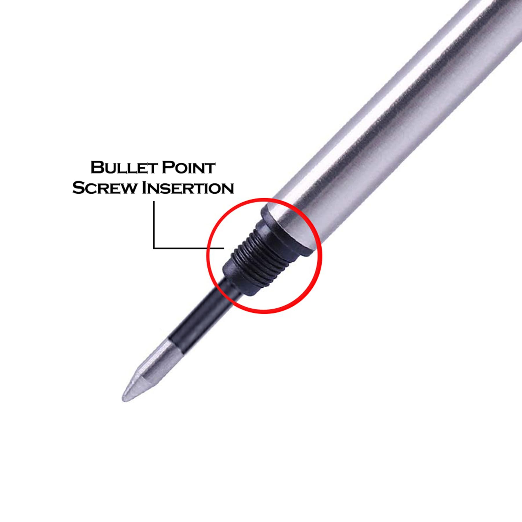 DunBong Spiral Gel Ink Rollerball Refills 5 Pack - 0.5mm Medium Point Threaded Rolling Ball Refills for Smooth Writing (Red) - Perfect for Office, School, Journaling & Note Taking
