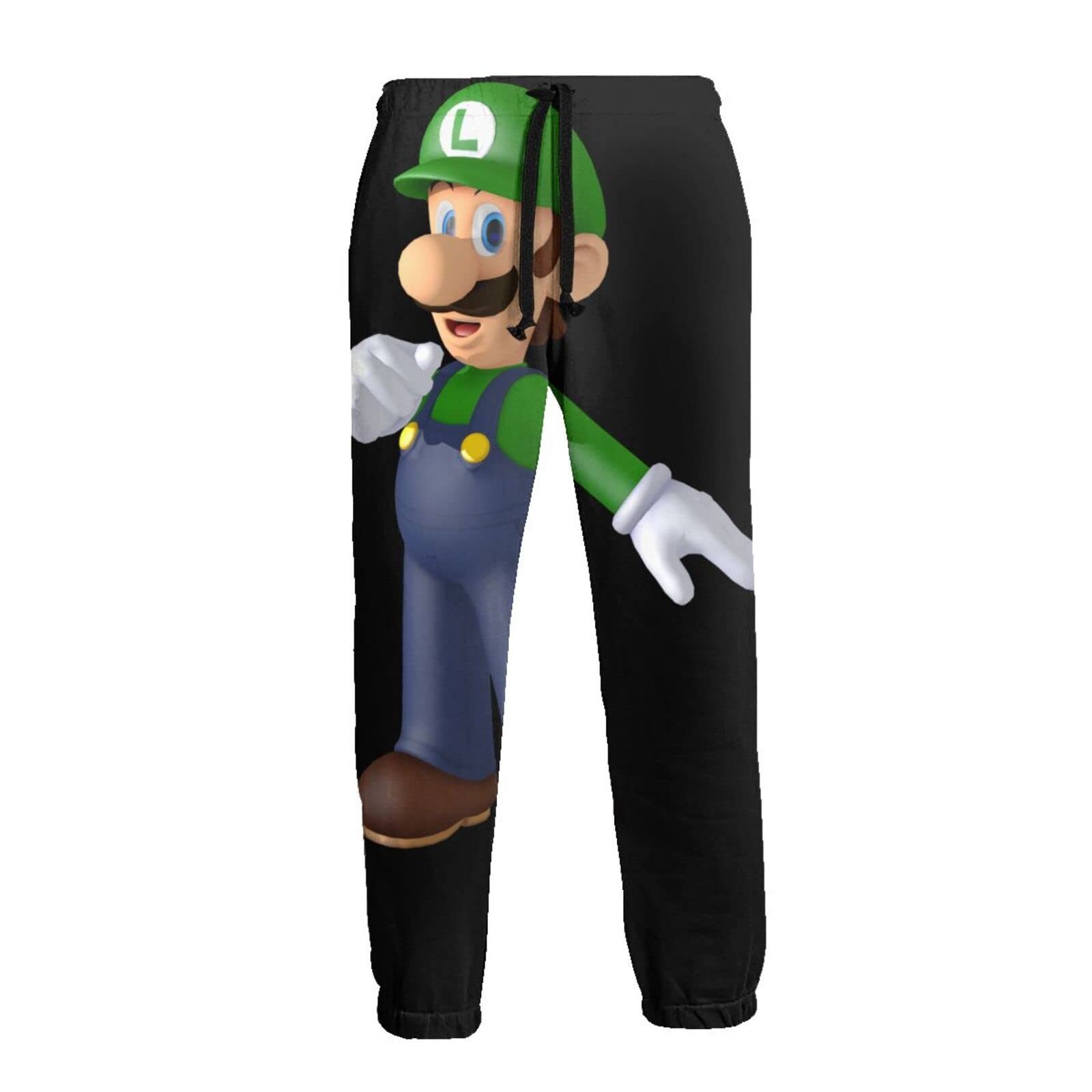 Luigi Teen Sweatpants for Boys - Stretchable Drawstring Casual Pants with Loose Fit - Perfect for Gaming, School, and Everyday Wear