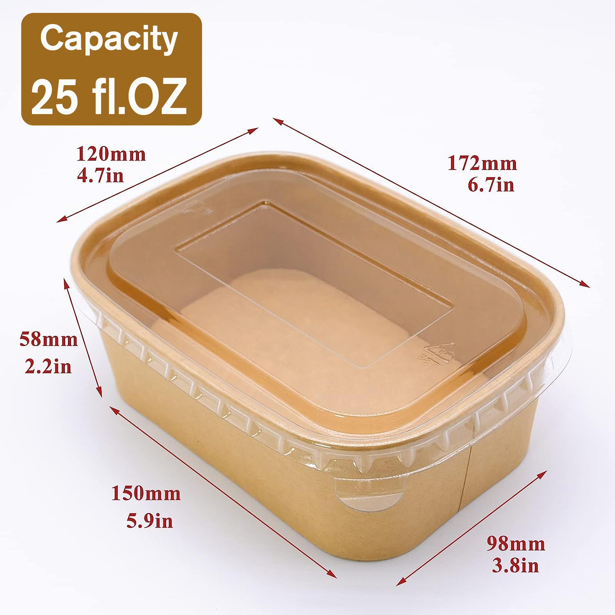 50 Sets 25oz Disposable Kraft Paper Bowls with Lids - Eco-Friendly Elliptical Soup Bowls for Restaurants, Anti-Spill & Oil-Resistant - Perfect for Takeout, Salads, Noodles, Hot & Cold Foods