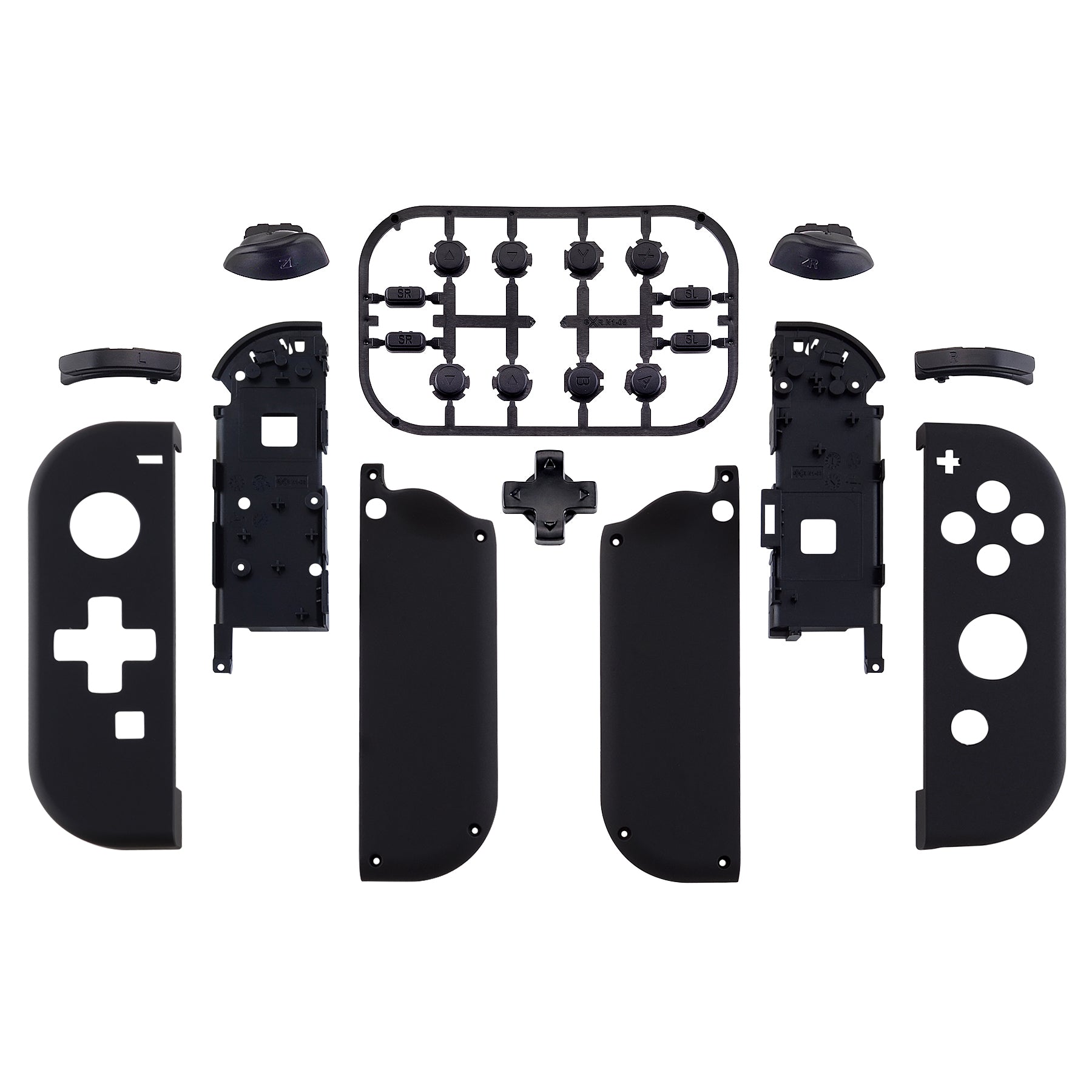 eXtremeRate Dpad Replacement Shell Case with Buttons for Nintendo Switch Joy-Con (Black) - Upgrade Your Gaming Experience for NS Switch Controllers