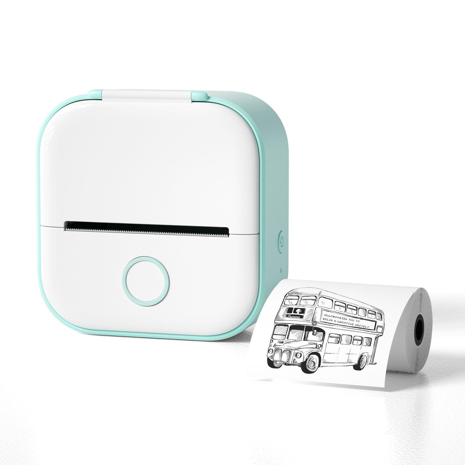 Print Pod Mini Pocket Printer - Wireless Bluetooth Thermal Sticker Printer, Fast Portable Inkless Printing for Notes, Photos & Labels | Perfect for School, Office & Travel (Green)