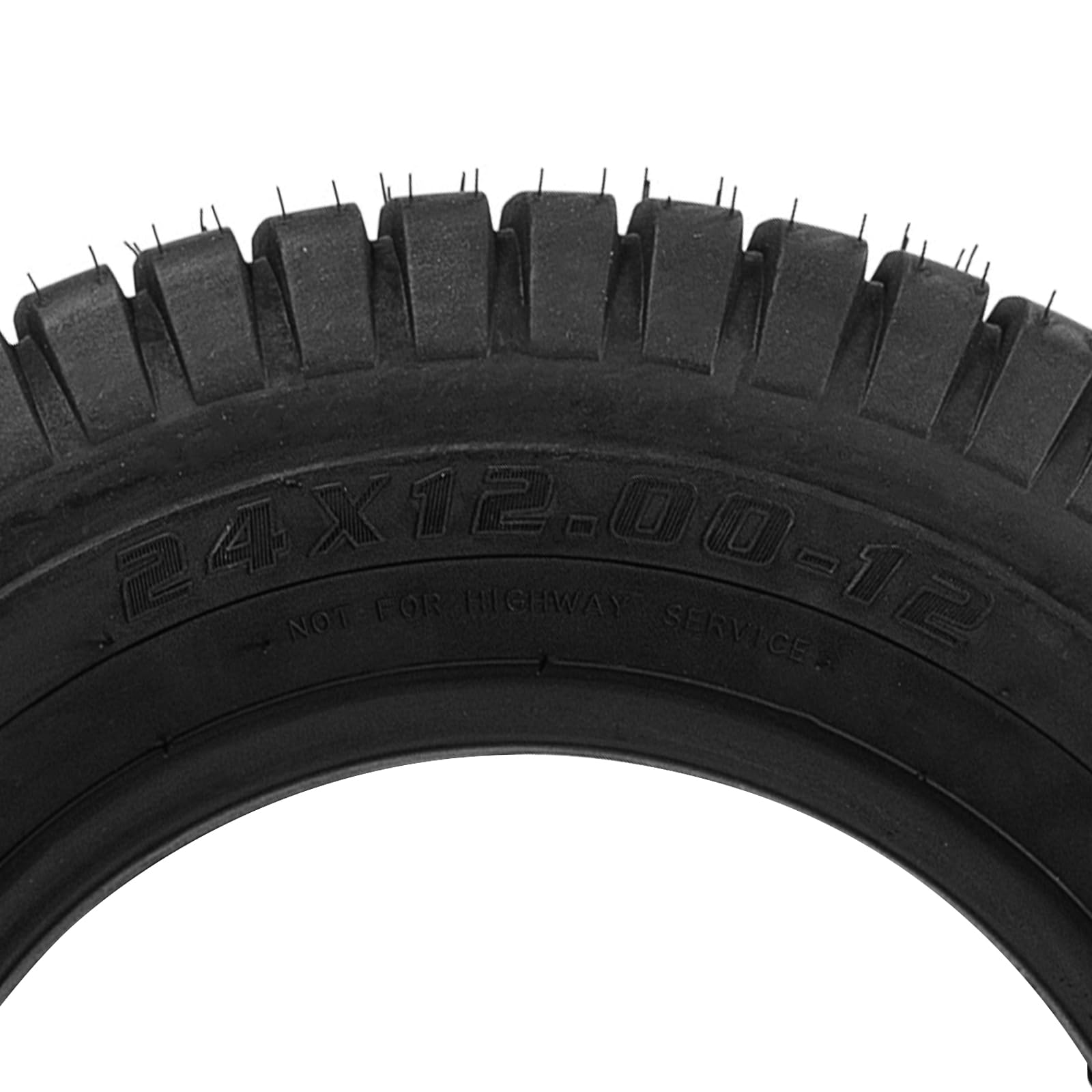 24x12.00-12 6-Ply Tubeless Lawn Mower Tractor & Golf Cart Tires - Heavy Duty Garden Turf Tires (Set of 2) - Perfect for Lawn Care, Golf Courses & Agricultural Use