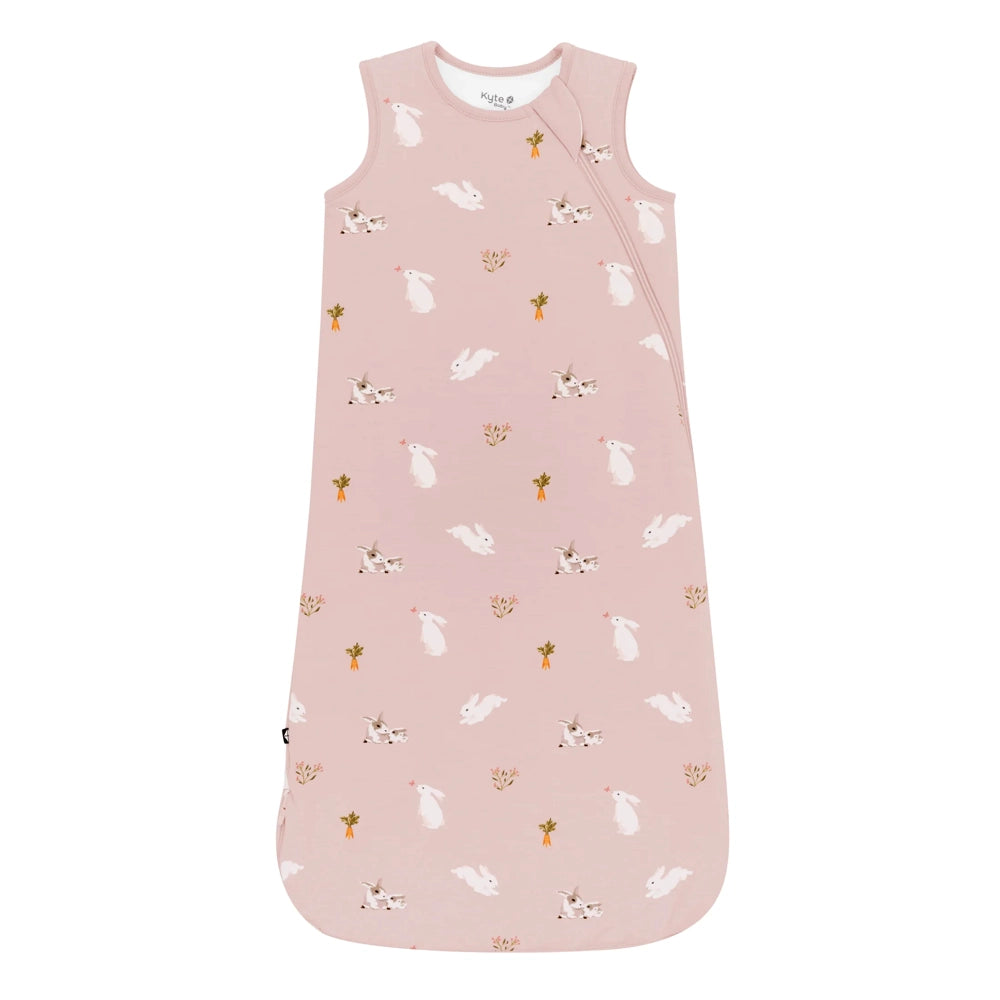 Kyte Baby 1.0 Tog Sleep Sack - Soft Organic Cotton Baby Sleeping Bag for Newborns & Infants | Blush Rabbit Print | Perfect for Nursery, Daycare & Travel