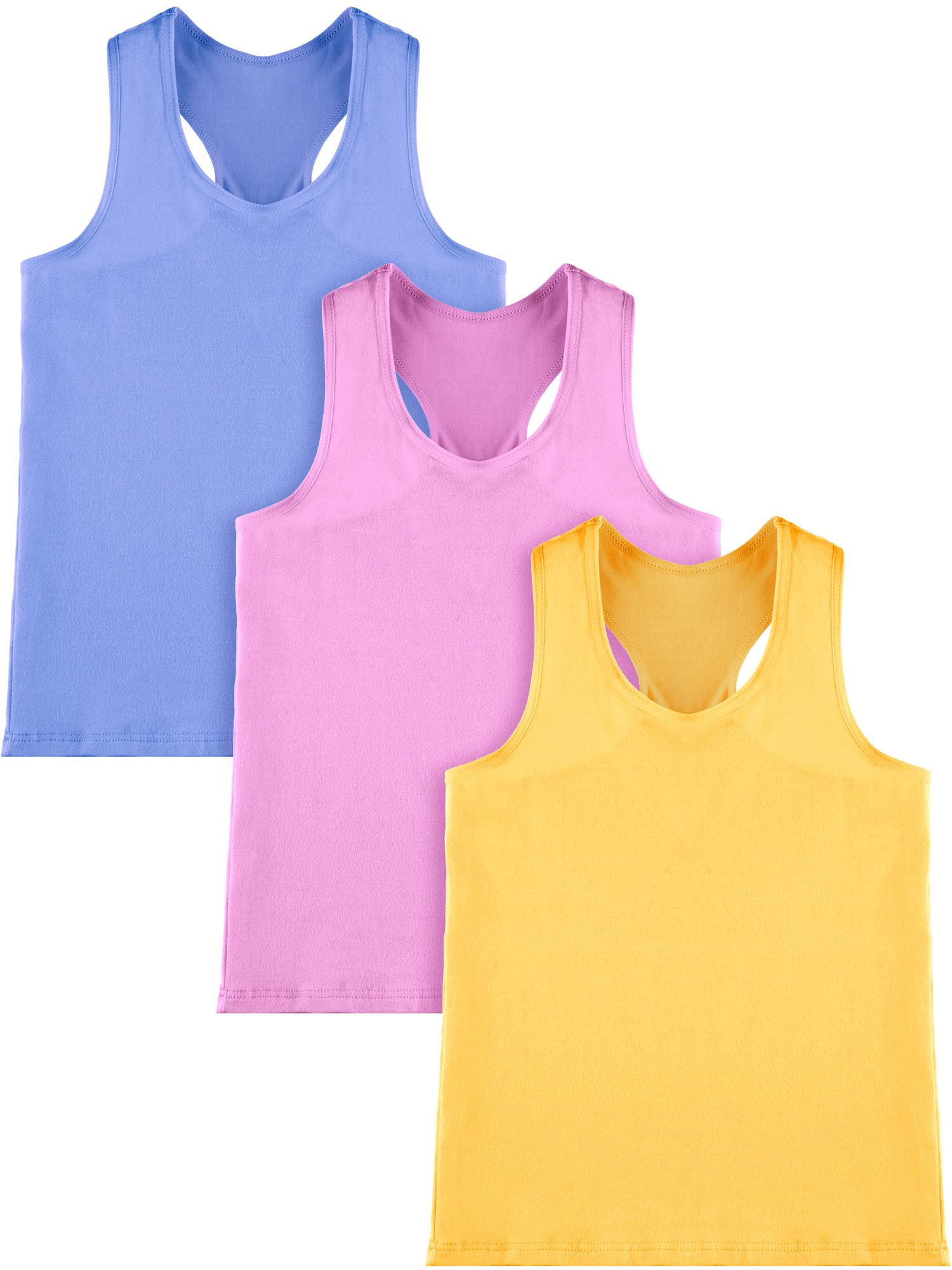 Boao 3-Piece Girls Dance Tank Top Set - Racerback Crop Tops, Sleeveless Dance Outfits for Ballet, Gymnastics & Performance - Perfect for Dance Class, Recitals & Competition Wear