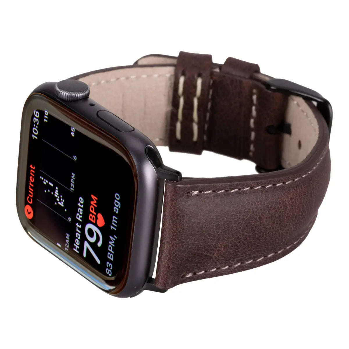 Premium Genuine Brown Leather Apple Watch Band - Classic & Durable Strap for Apple Watch Series 9/8/7/6/SE - Perfect for Business, Casual & Everyday Wear