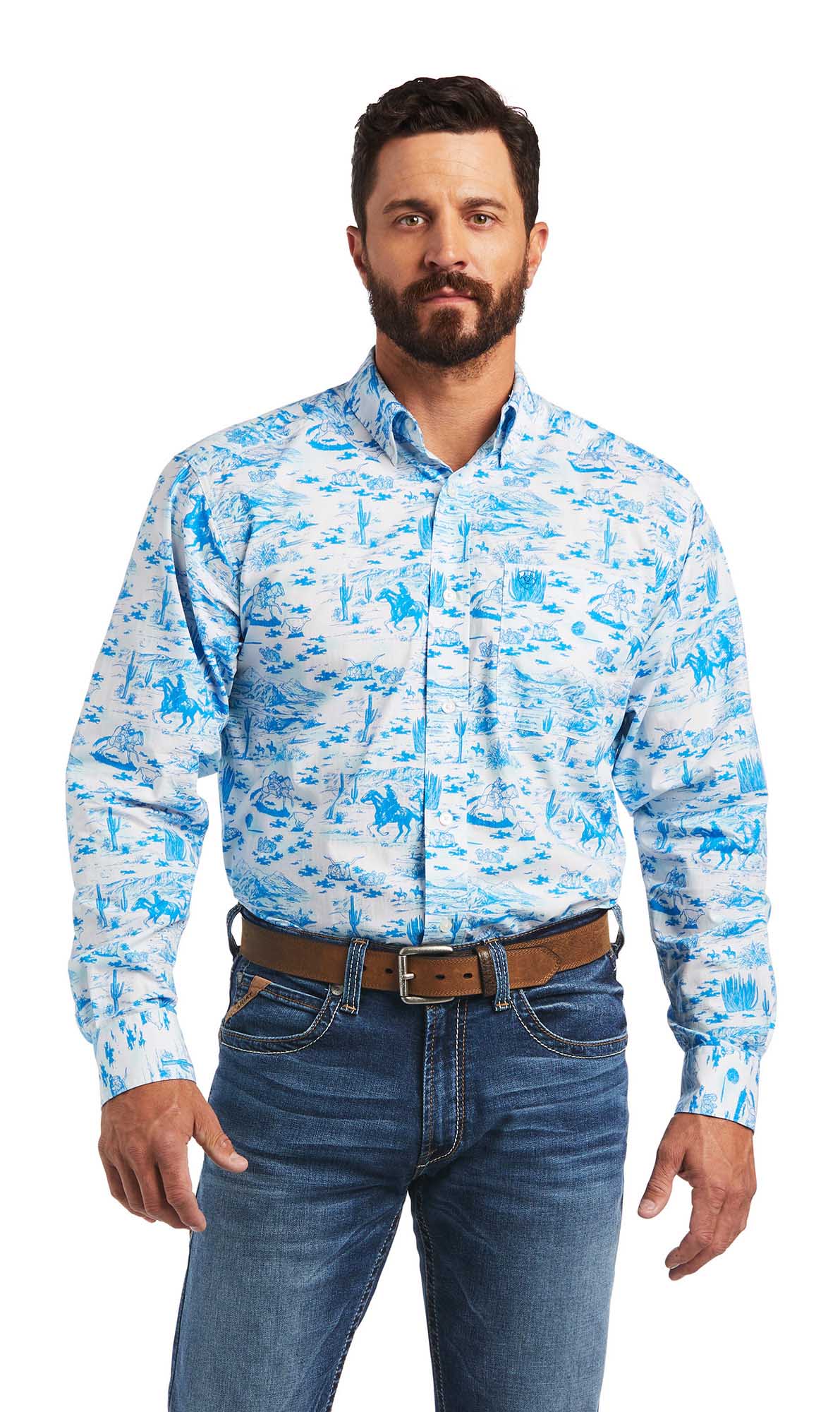 Ariat Men's Marcus Classic Fit Western Shirt - Comfortable Long Sleeve Button Down for Cowboy, Rodeo & Casual Wear