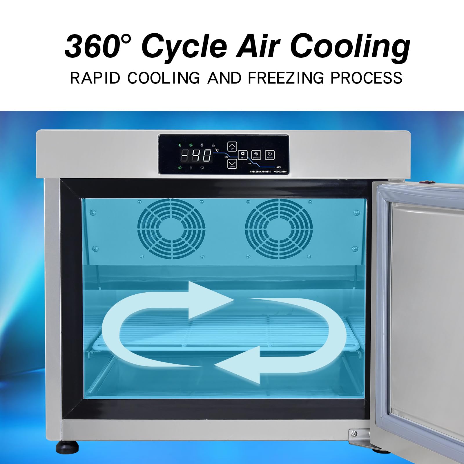 Kolice Commercial Tabletop Blast Chiller & Freezer Cabinet -35°C (-31°F) for Restaurants, Ice Cream Shops, Schools & Home Use | Fast Freezing for Food Preservation & Ice Cream Storage