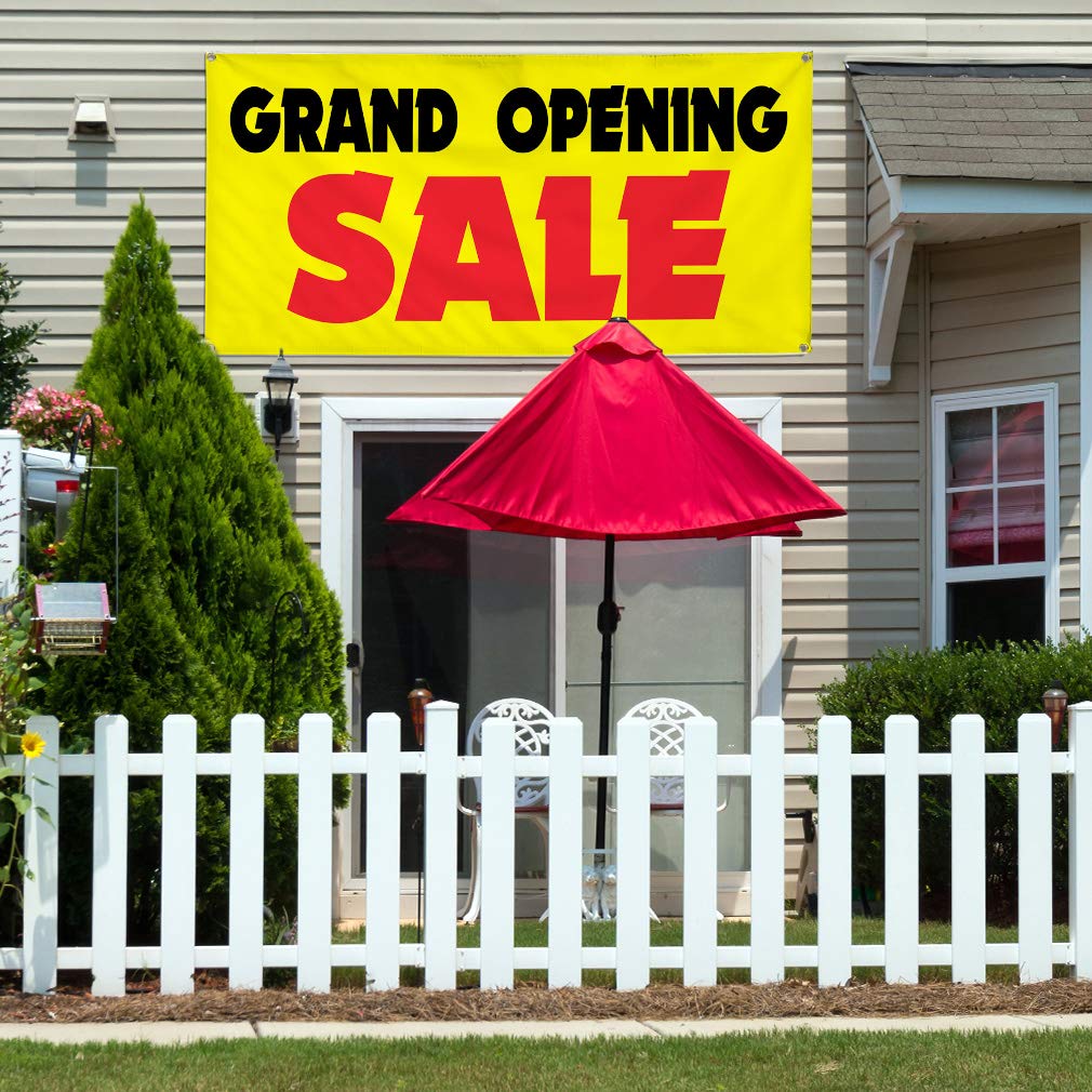 Vinyl Banner - Multiple Sizes (60x144 Inches) | Grand Opening Sale, Business & Outdoor Sign | Weatherproof, Industrial Yard Sign with 10 Grommets | Perfect for Store Promotions, Events & Construction Sites