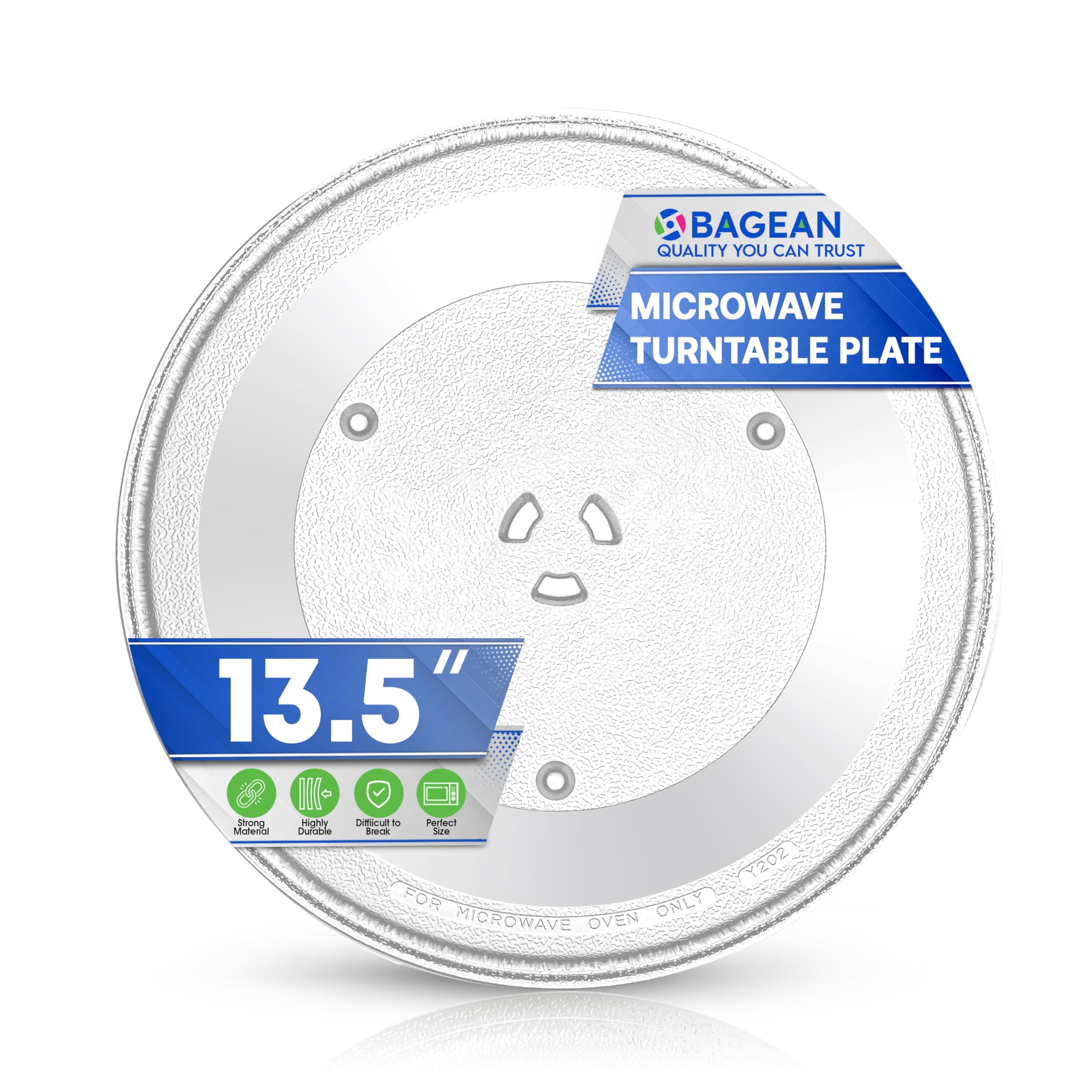 13.5 Inch GE Microwave Turntable Plate Replacement - Exact Fit for WB39X10032 Model - Durable Glass Spinning Dish for Better Reheating & Cooking - Perfect for Family Meals, Leftovers & Quick Snacks