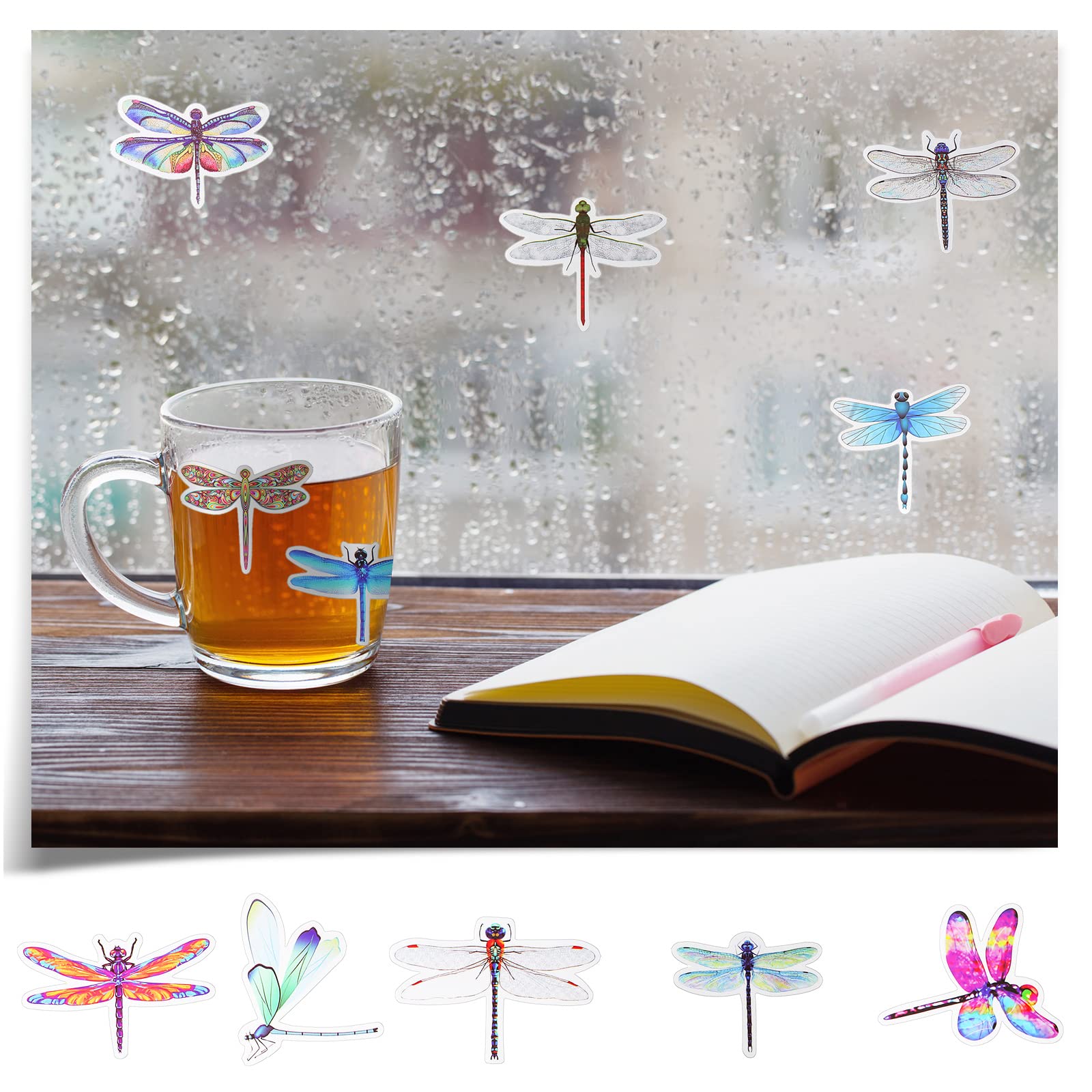 100 Pcs Dragonfly Stickers - Waterproof Vinyl Decals for Water Bottles, Laptops, Cars, Skateboards | Beautiful Insect Decor for DIY Crafts, Scrapbooking & Luggage Personalization