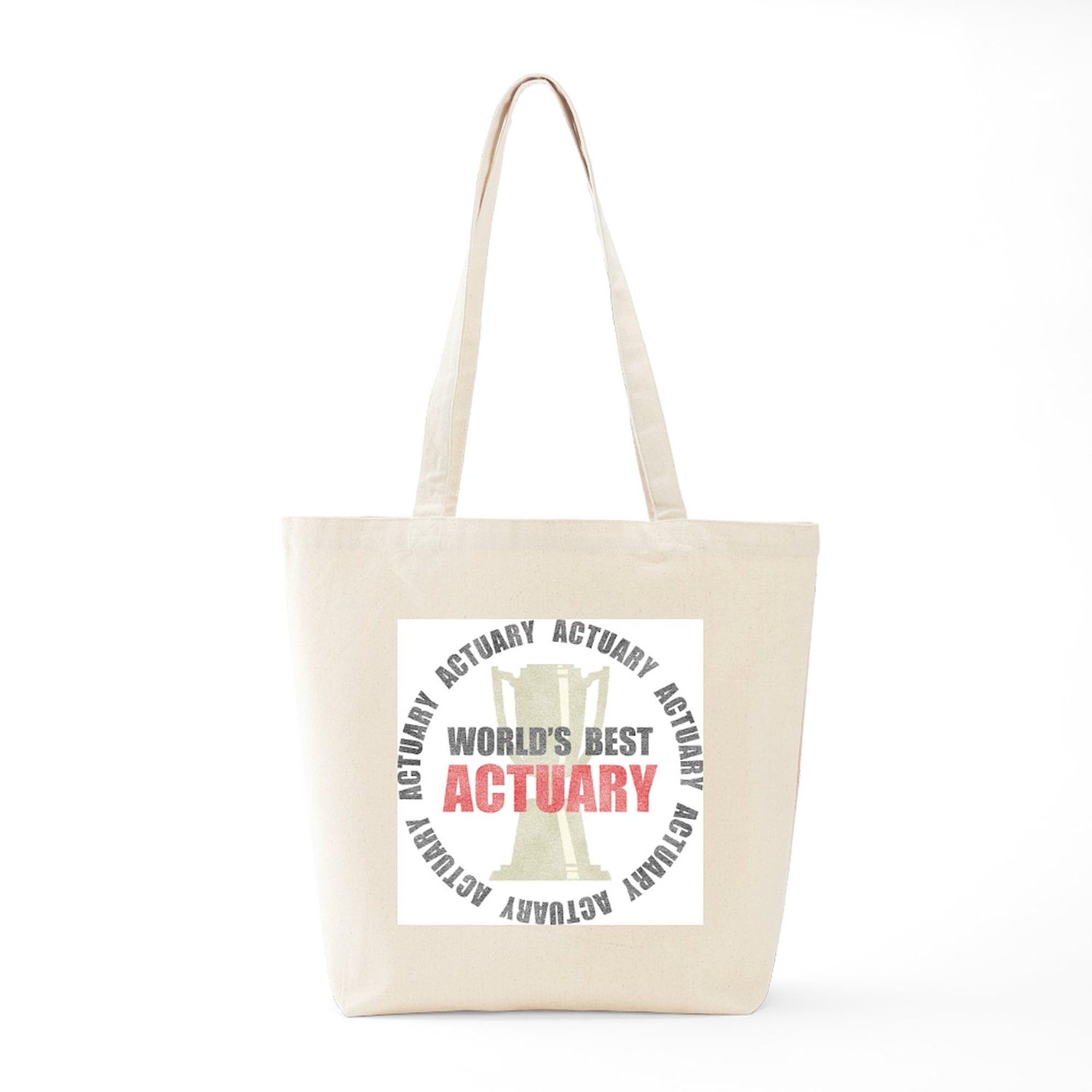World's Best Actuary Tote Bag - Natural Canvas Reusable Shopping Bag for Work, Groceries & Everyday Use | Eco-Friendly & Durable
